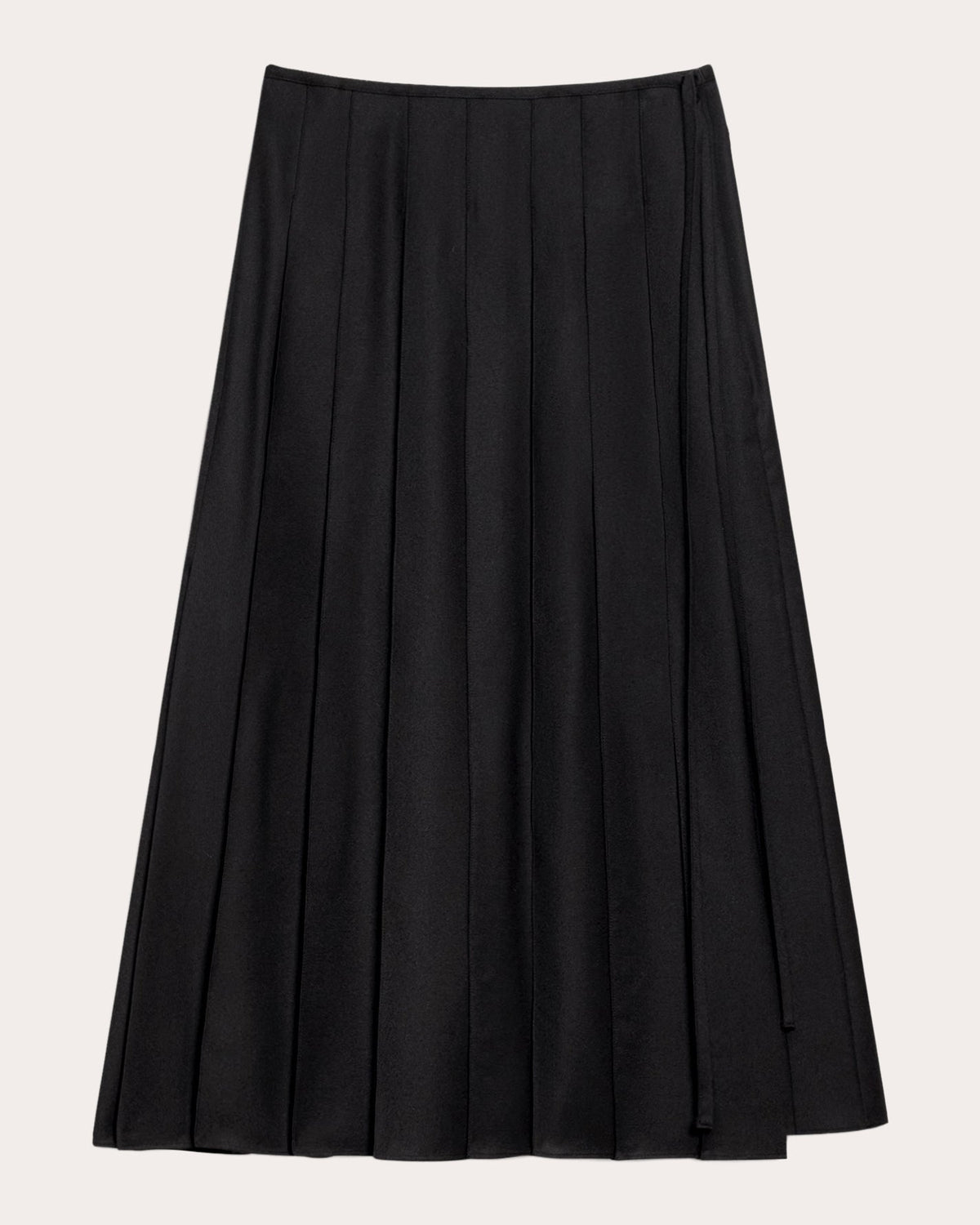 Flannel Pleated Midi Wrap Skirt