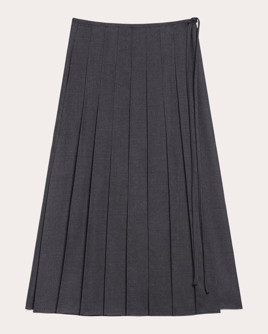 Flannel Pleated Midi Wrap Skirt