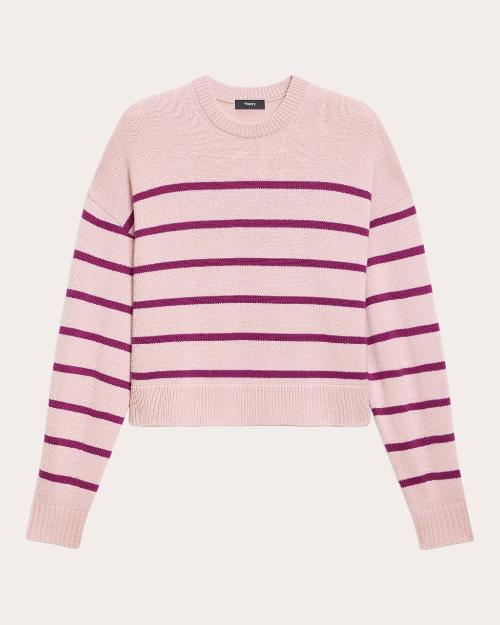 Stripe Cashmere Knit Crewneck Pullover