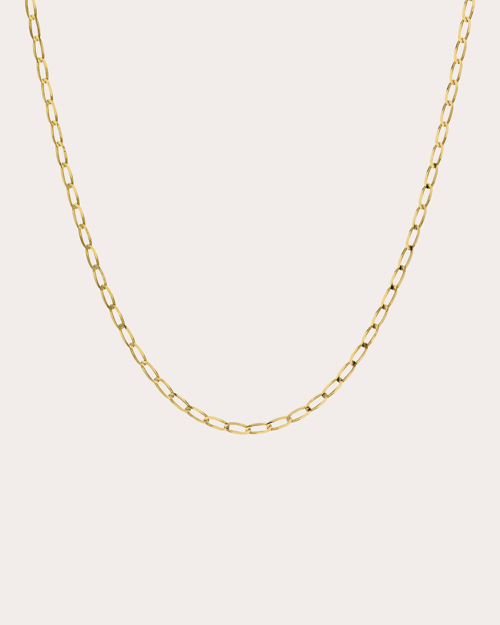 14k Gold Tiny Flat Curb Chain Necklace