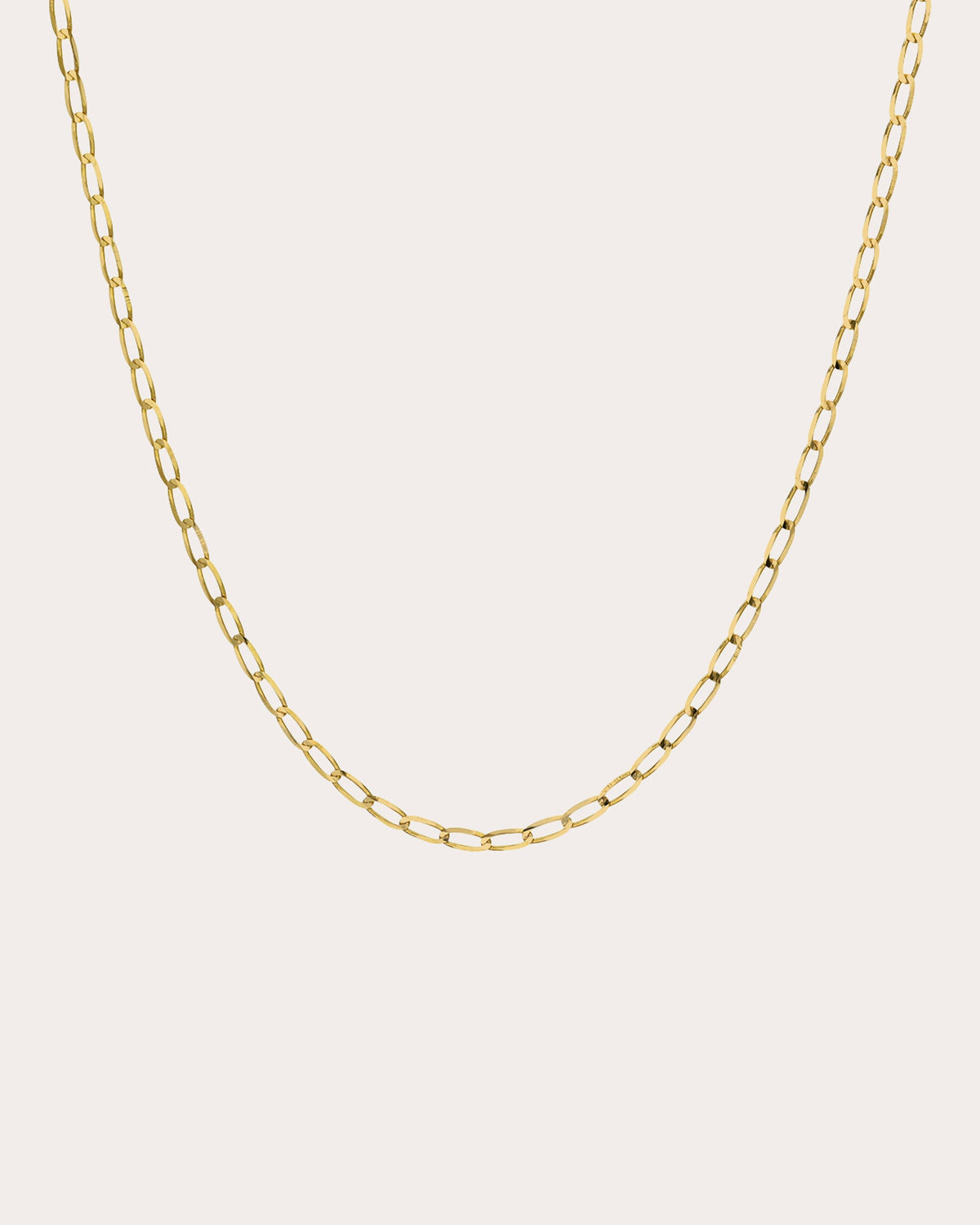 14k Gold Tiny Flat Curb Chain Necklace