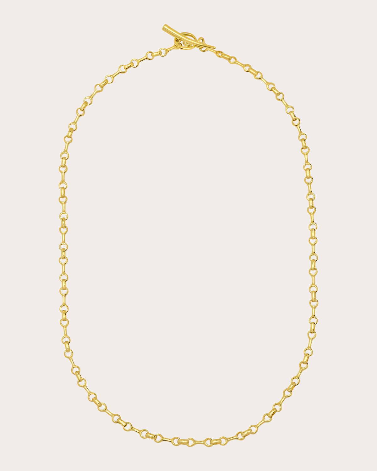 14k Gold 10mm Double Beam Chain Necklace