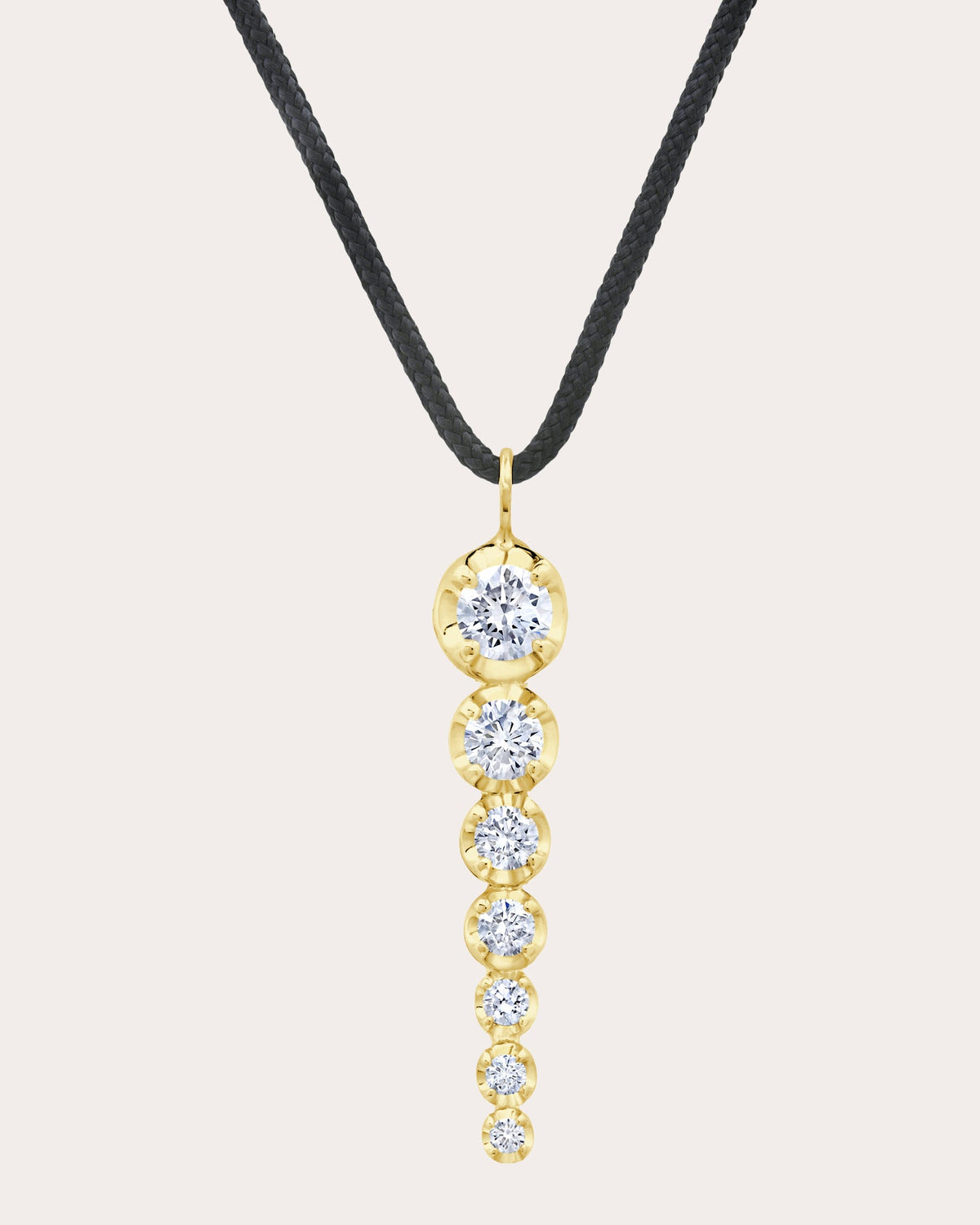 Diamond 7 Ascending Cord Pendant Necklace