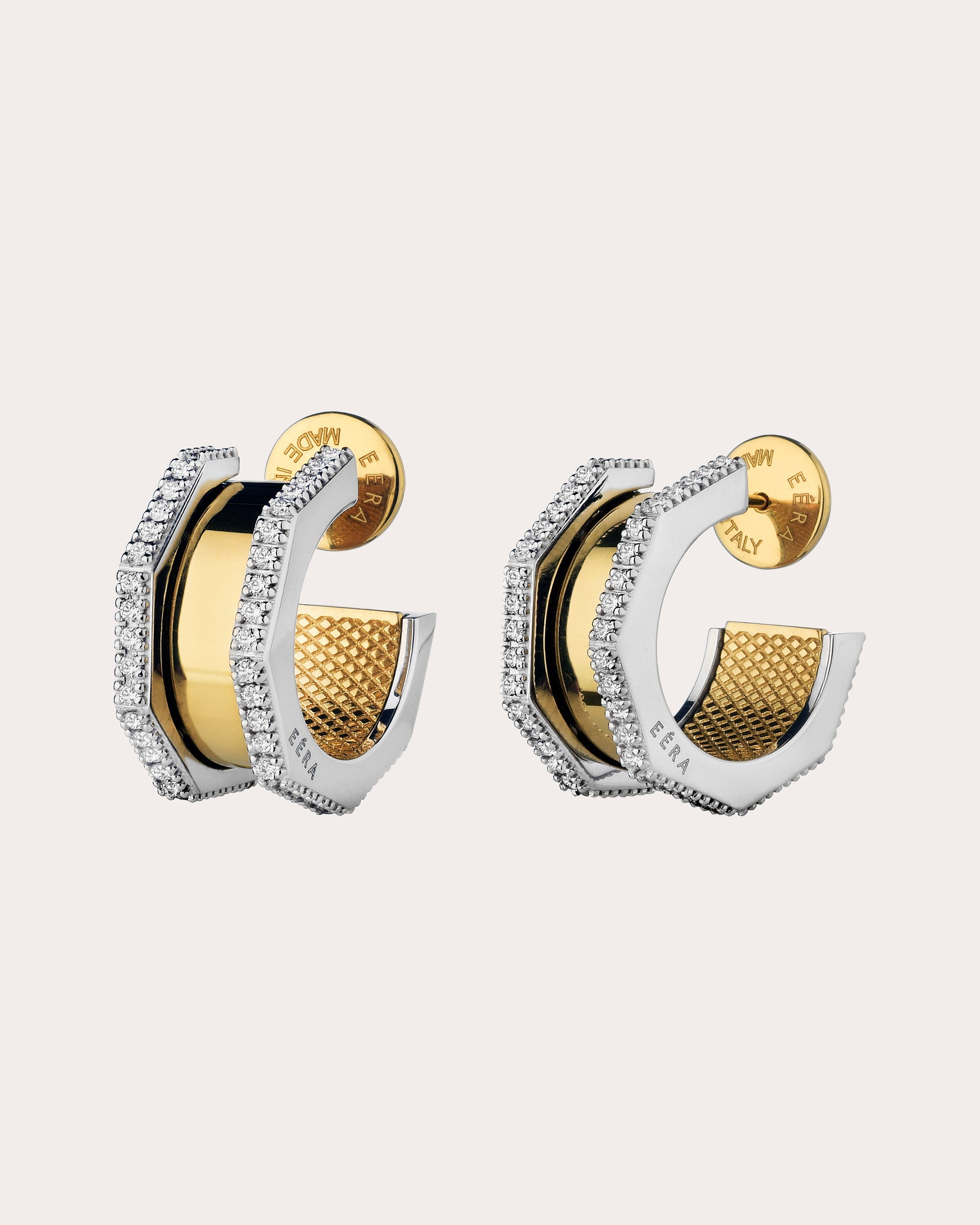 Tubo 18K Gold Diamond Hoop Earrings