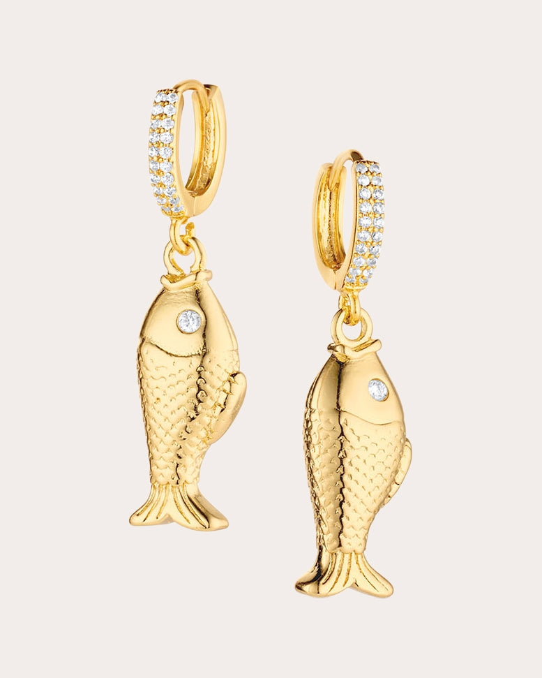 The One Fish Two Fish Huggie Earrings