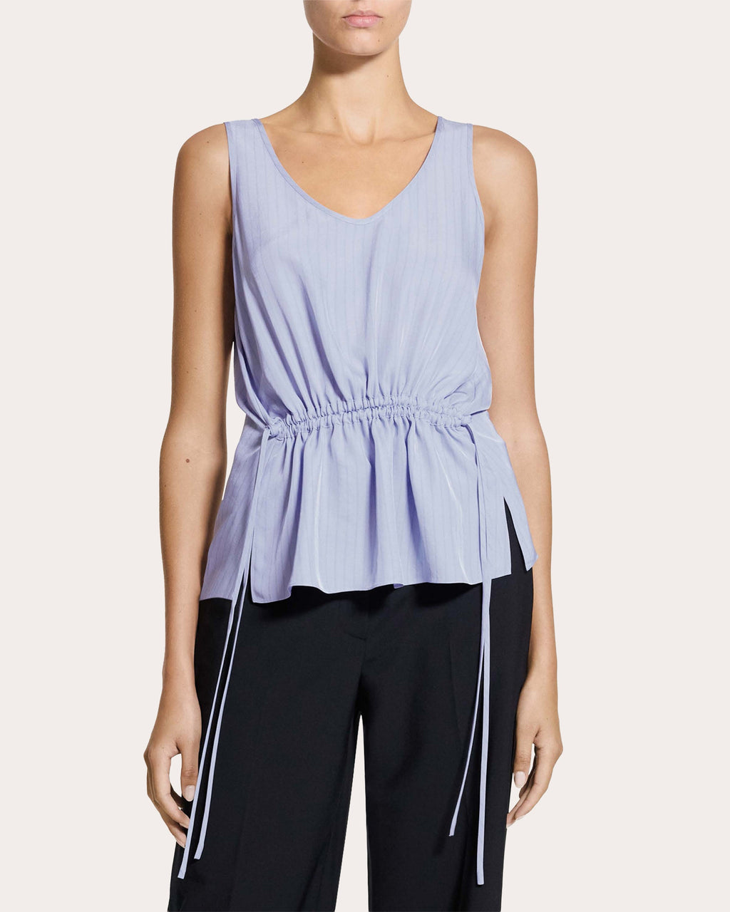 Washed Twill Stripe Drawstring Tank Top