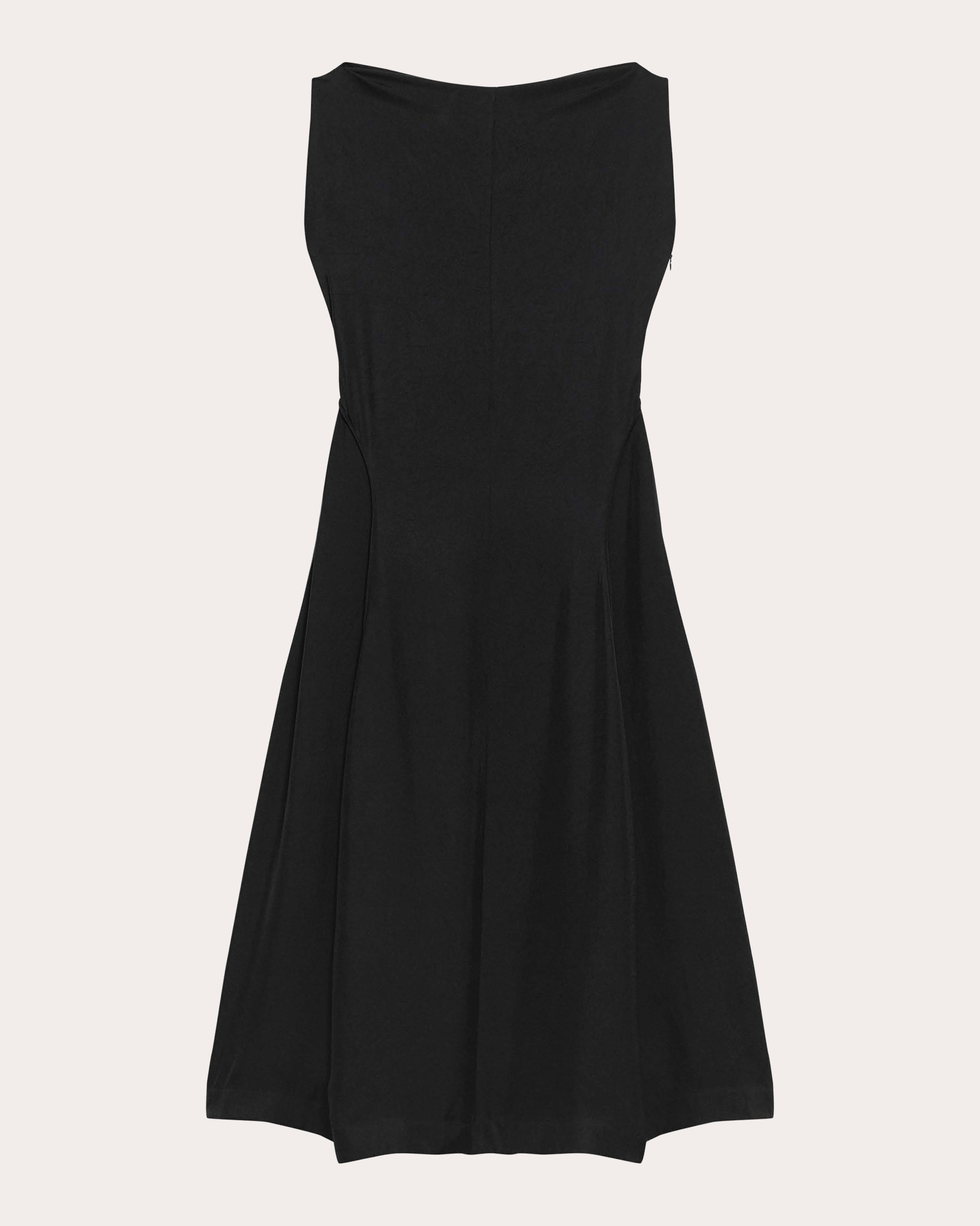 Washed Twill Boatneck Parachute Midi Dress