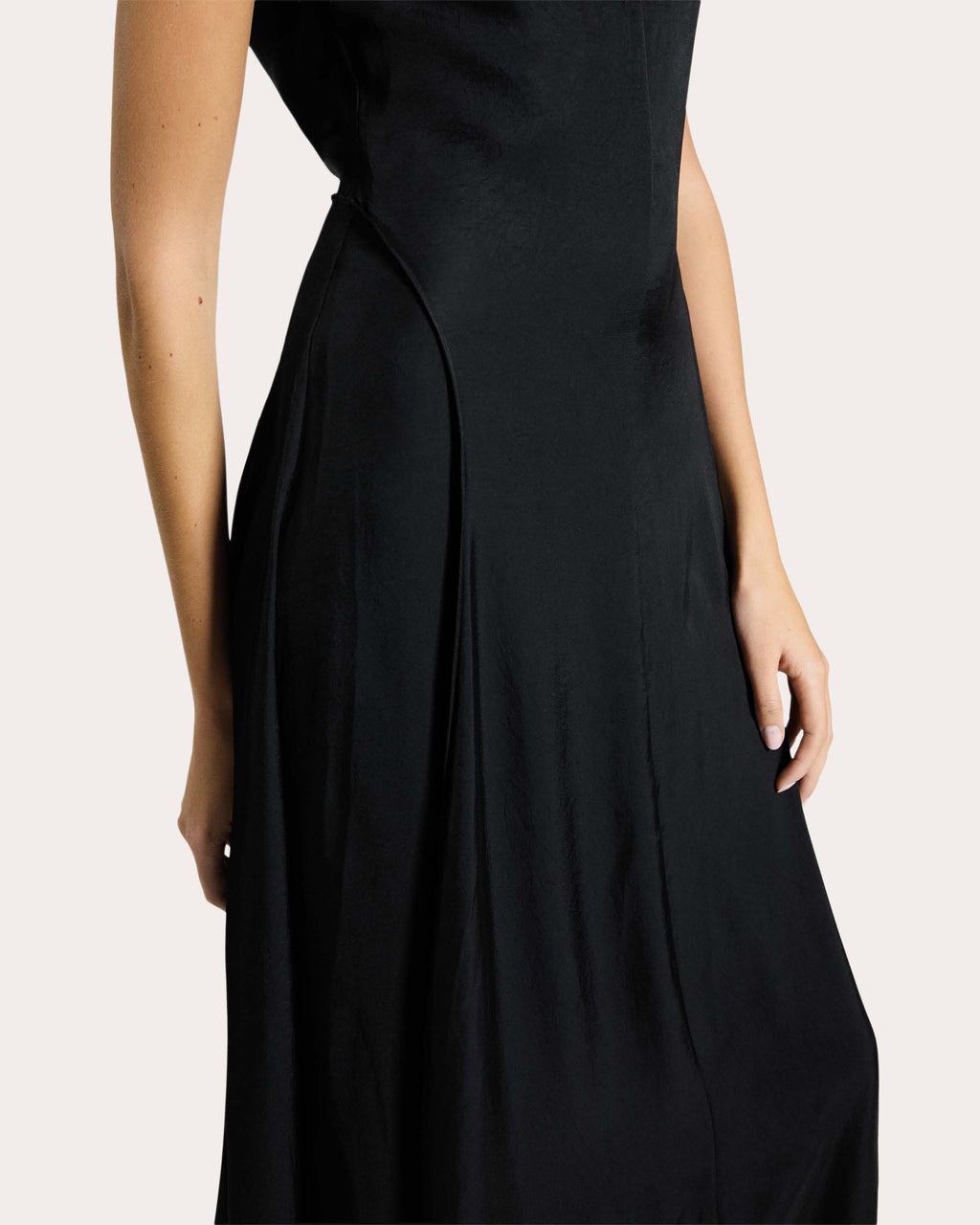 Washed Twill Boatneck Parachute Midi Dress