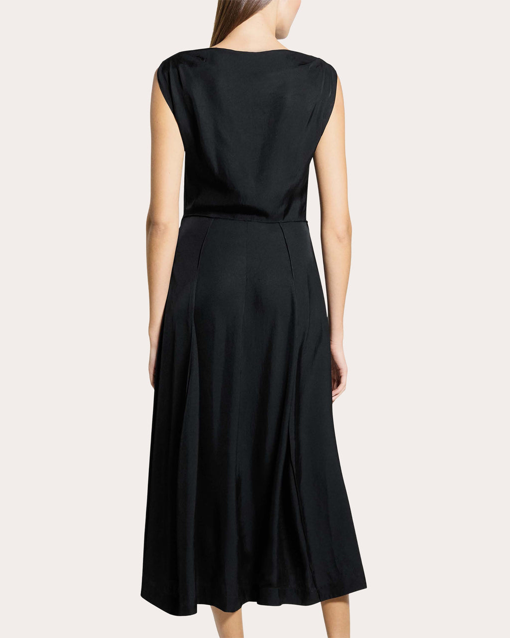 Washed Twill Boatneck Parachute Midi Dress