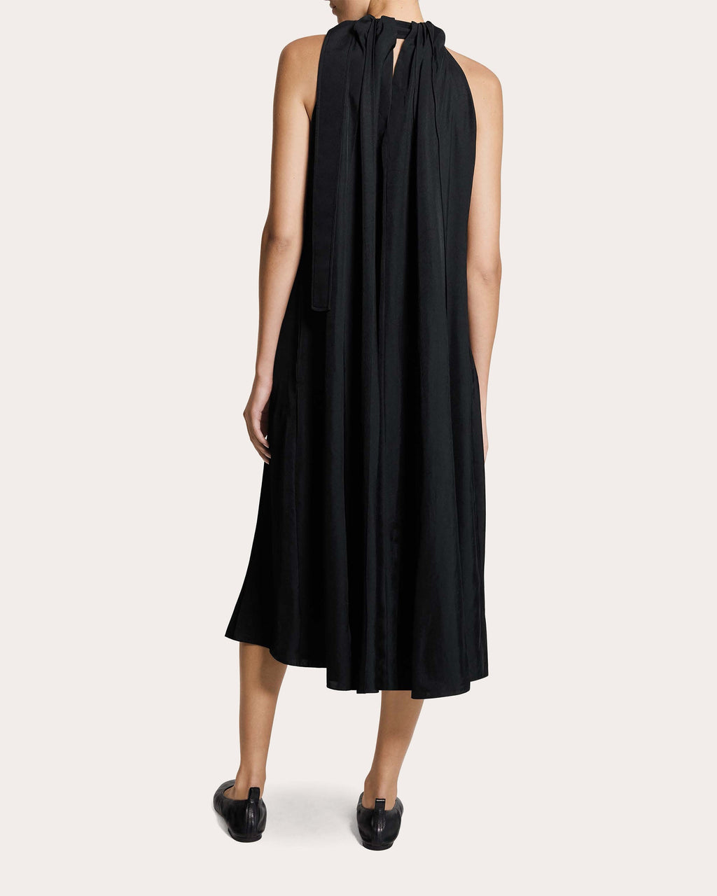 Washed Twill Drawstring Tank Midi Dress