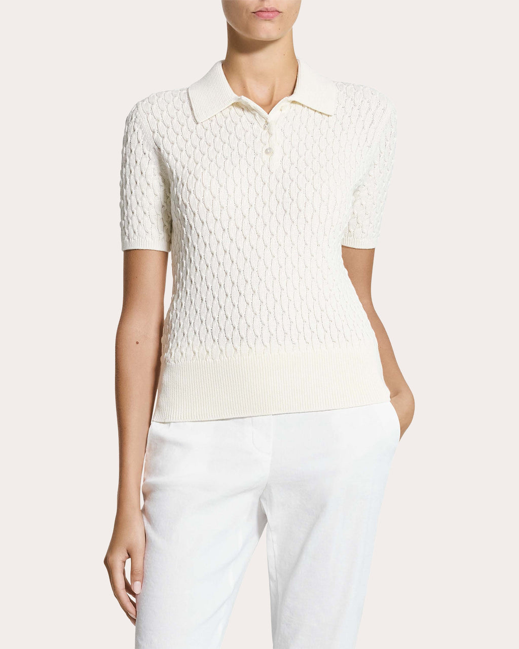 Organic Cotton Cable Knit Polo