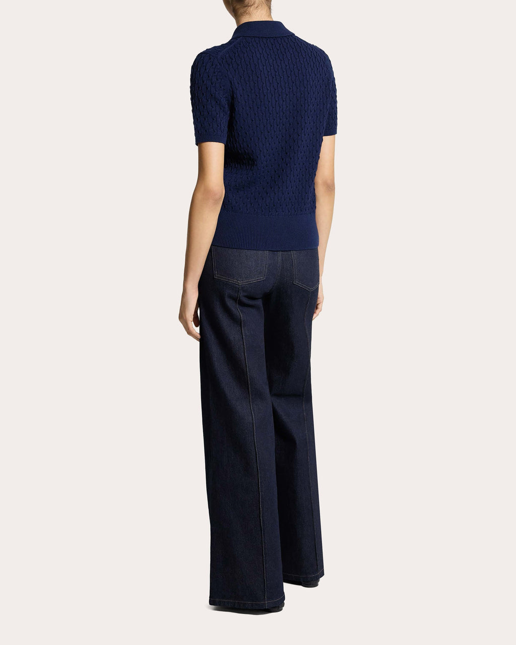 Organic Cotton Cable Knit Polo