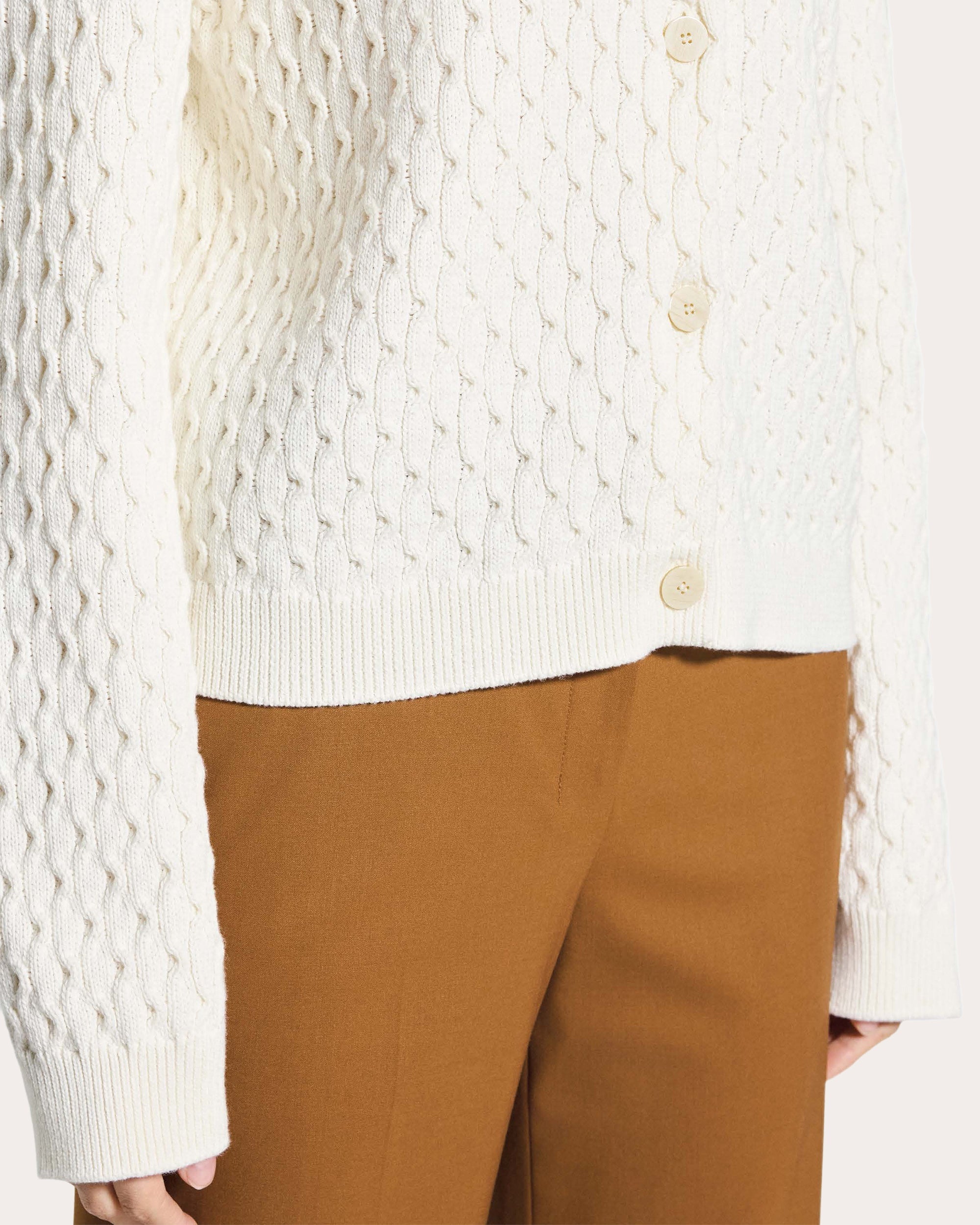 Organic Cotton Cable Knit Cardigan