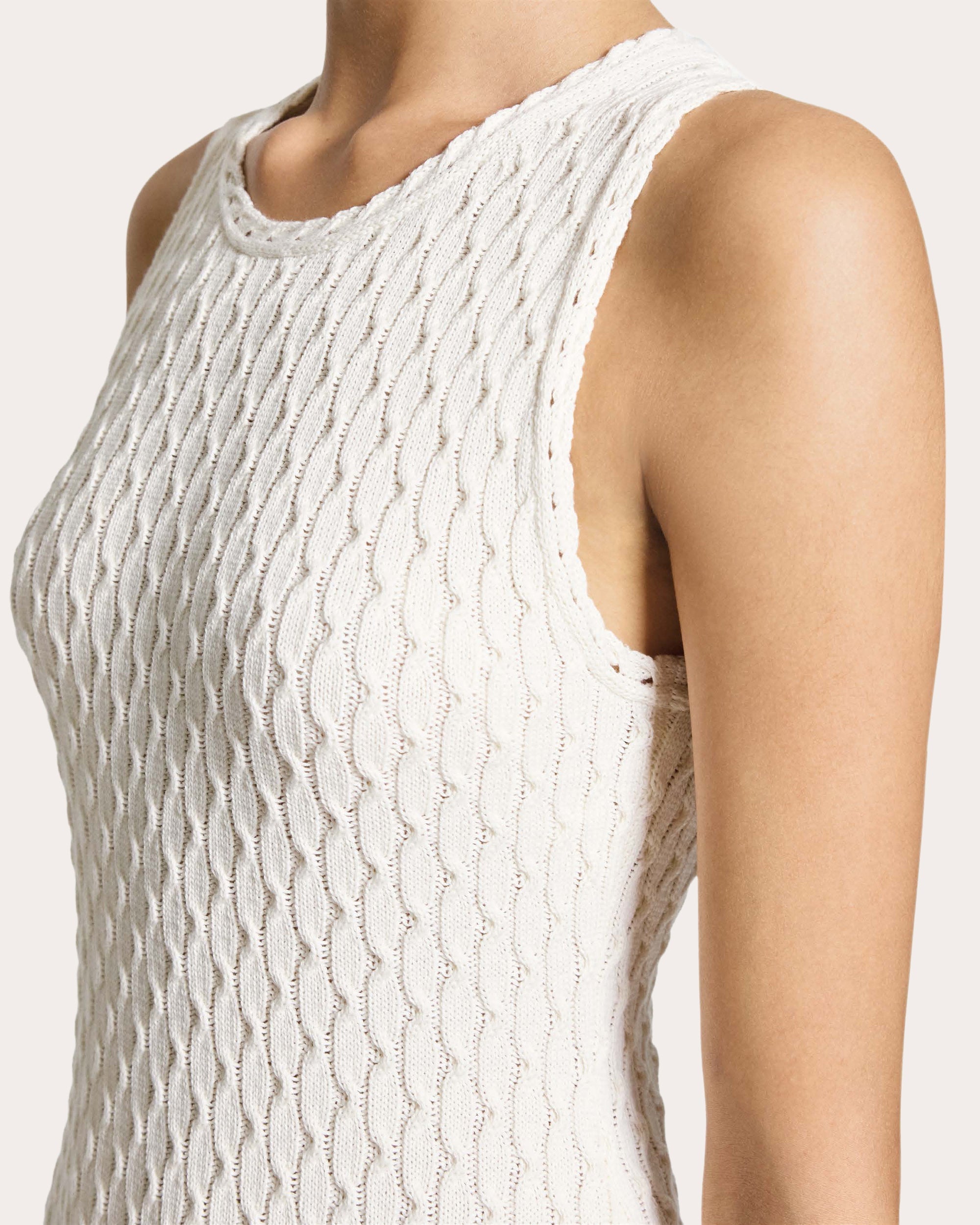 Organic Cotton Cable Knit Tank Dress