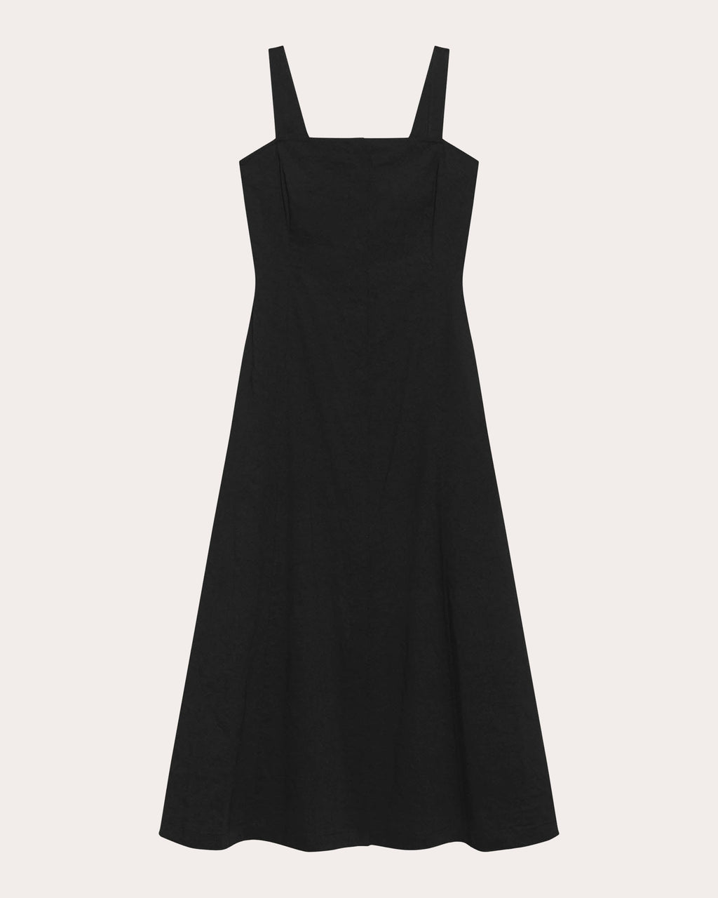 Good Linen Square Neck Flared Midi Dress