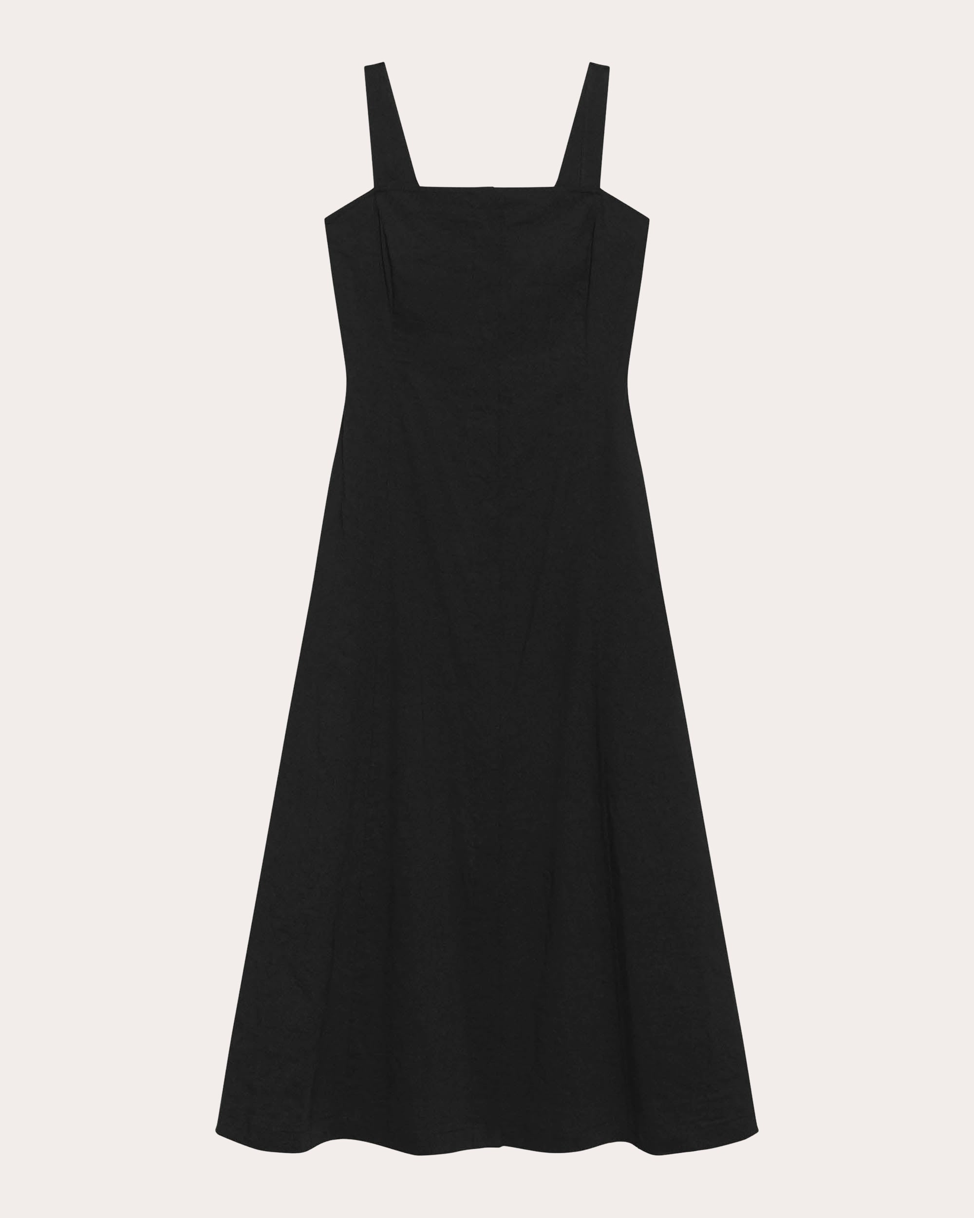 Good Linen Square Neck Flared Midi Dress