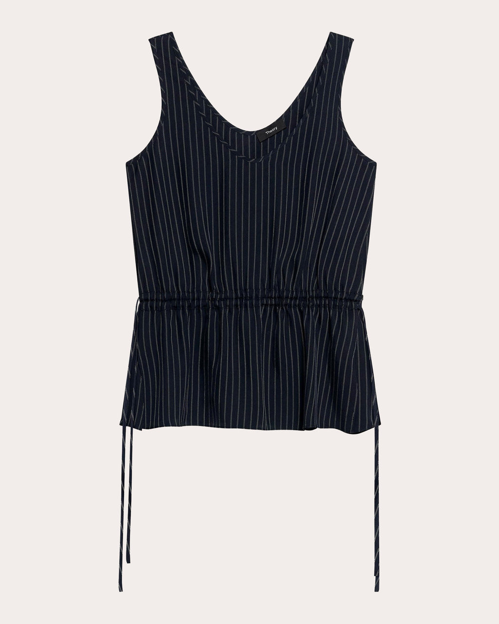 Washed Twill Stripe Drawstring Tank Top