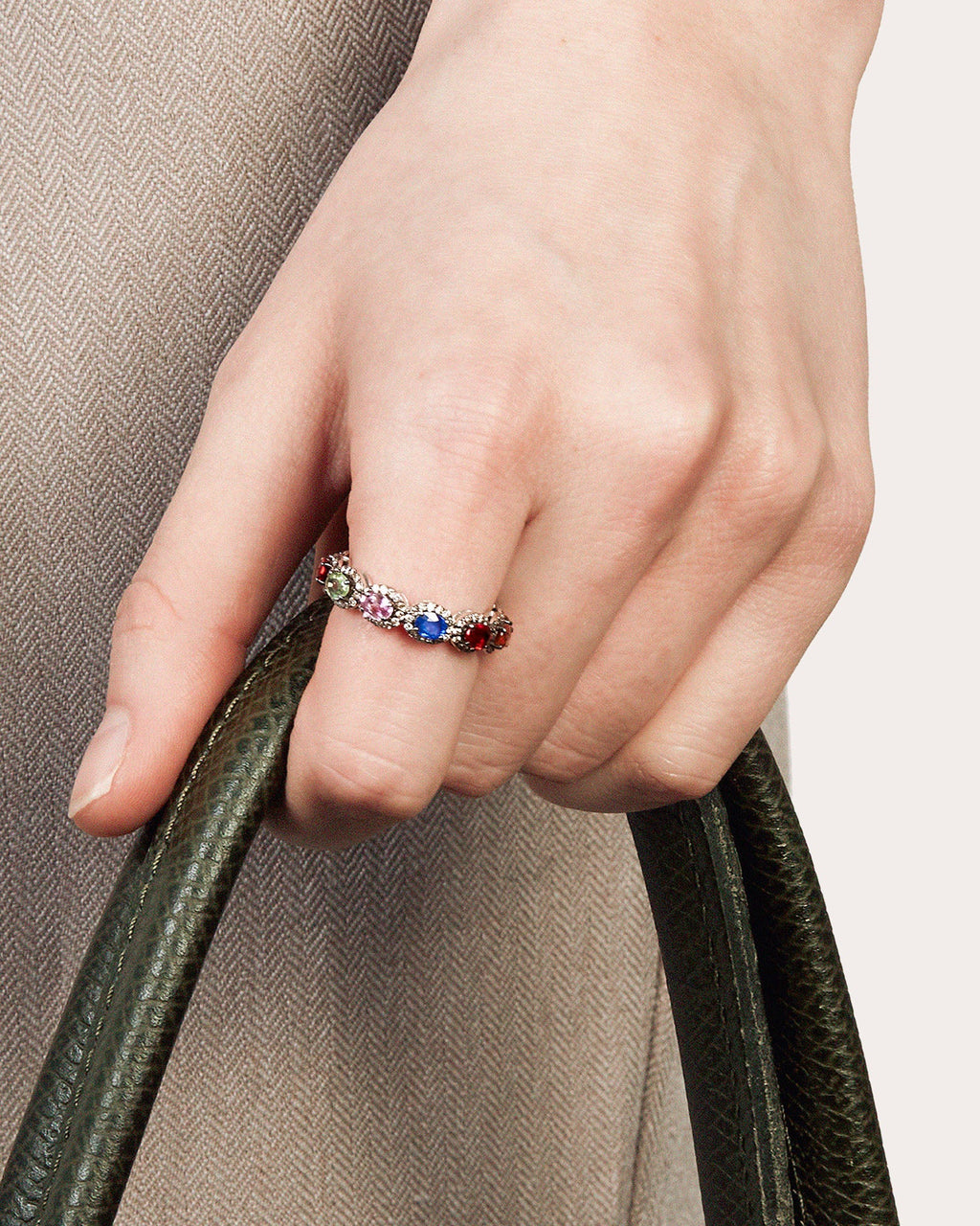 Mini Rajasthan 18K Gold Multi-Sapphire and Diamond Ring