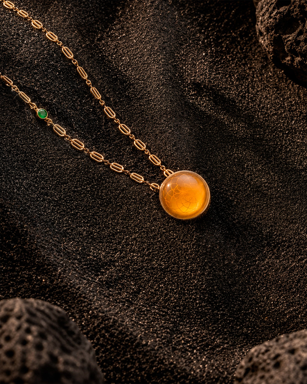 Citrine Torus Pendant Necklace