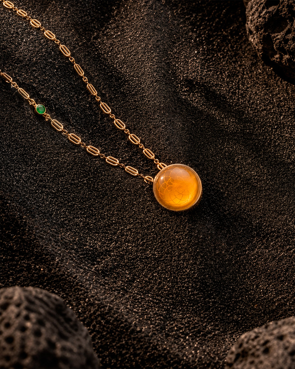 Citrine Torus Pendant Necklace