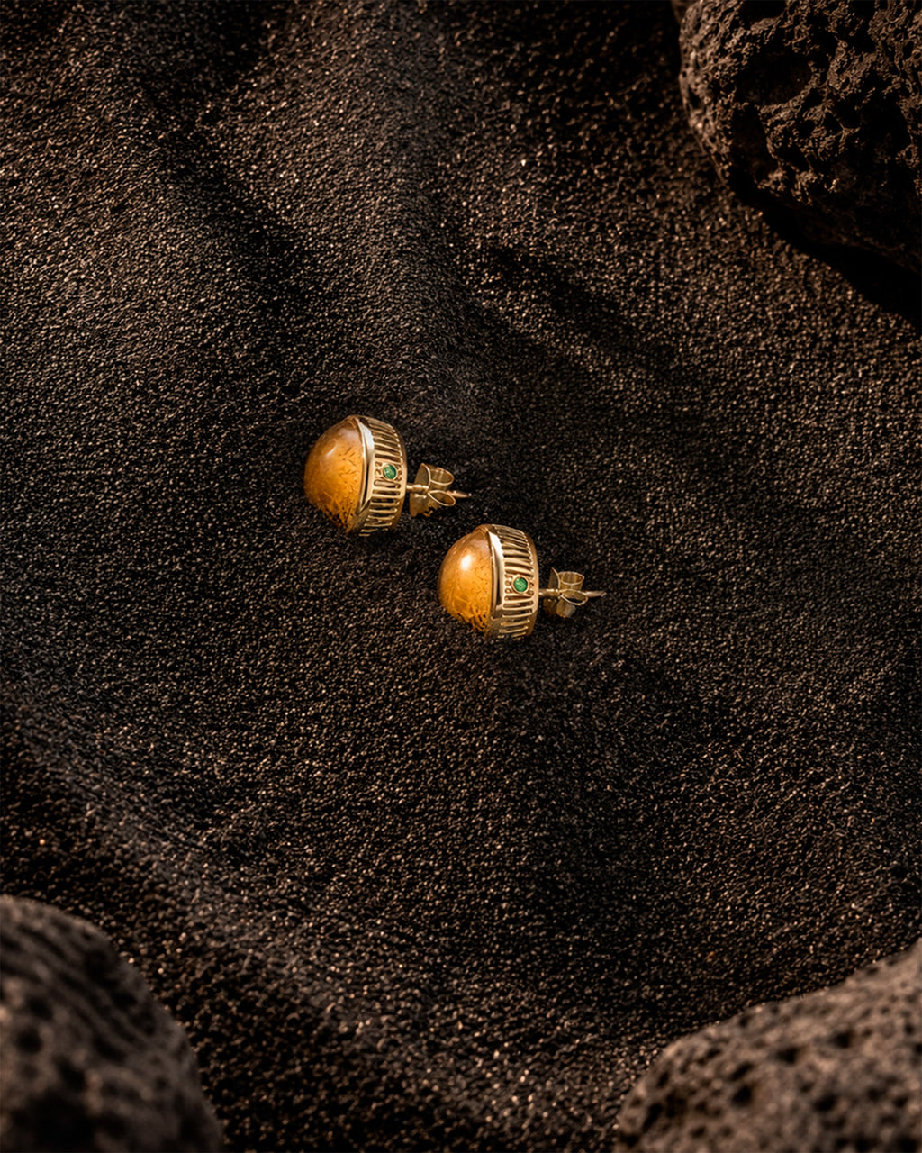 Citrine Torus Stud Earrings