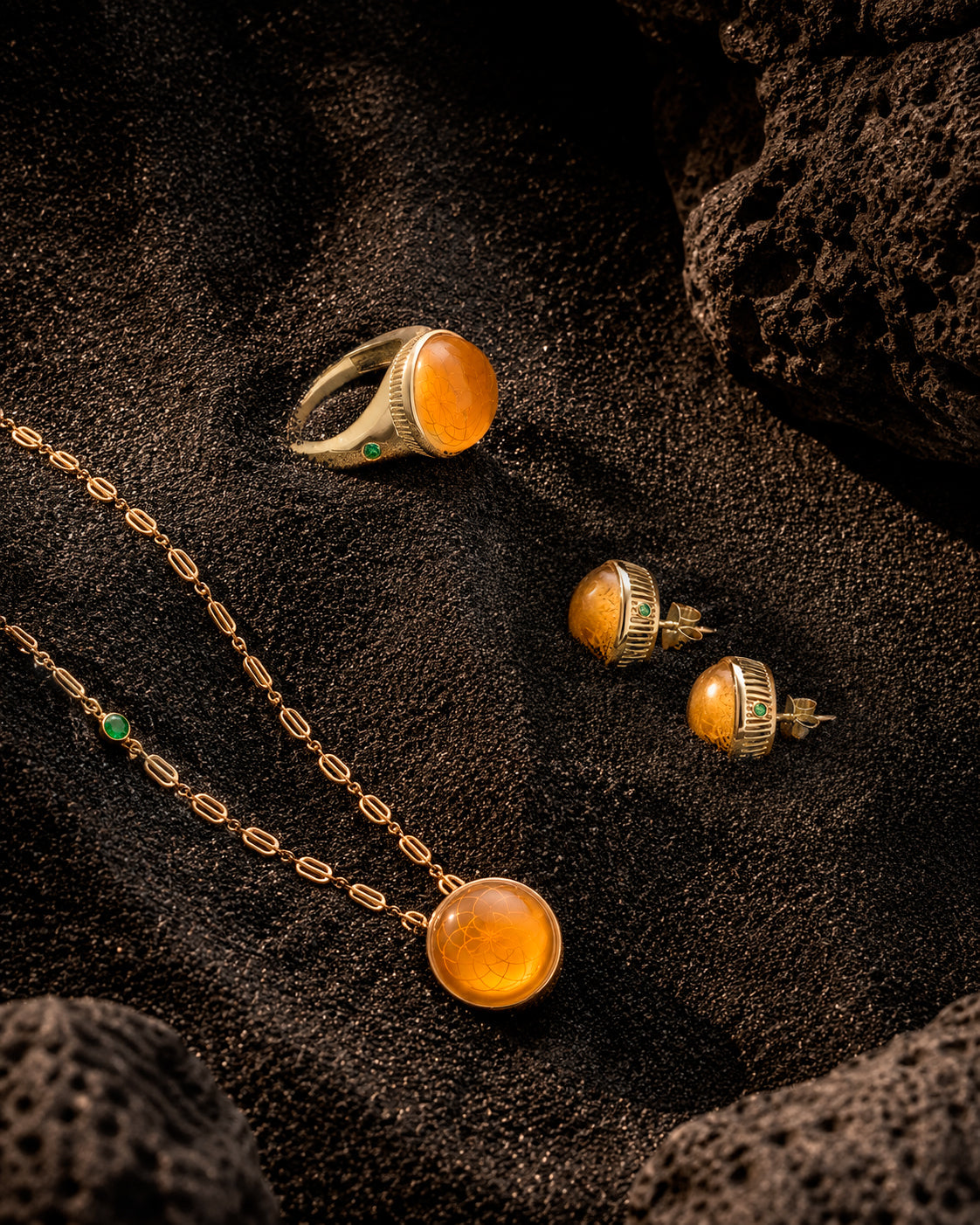 Citrine Torus Chunky Ring