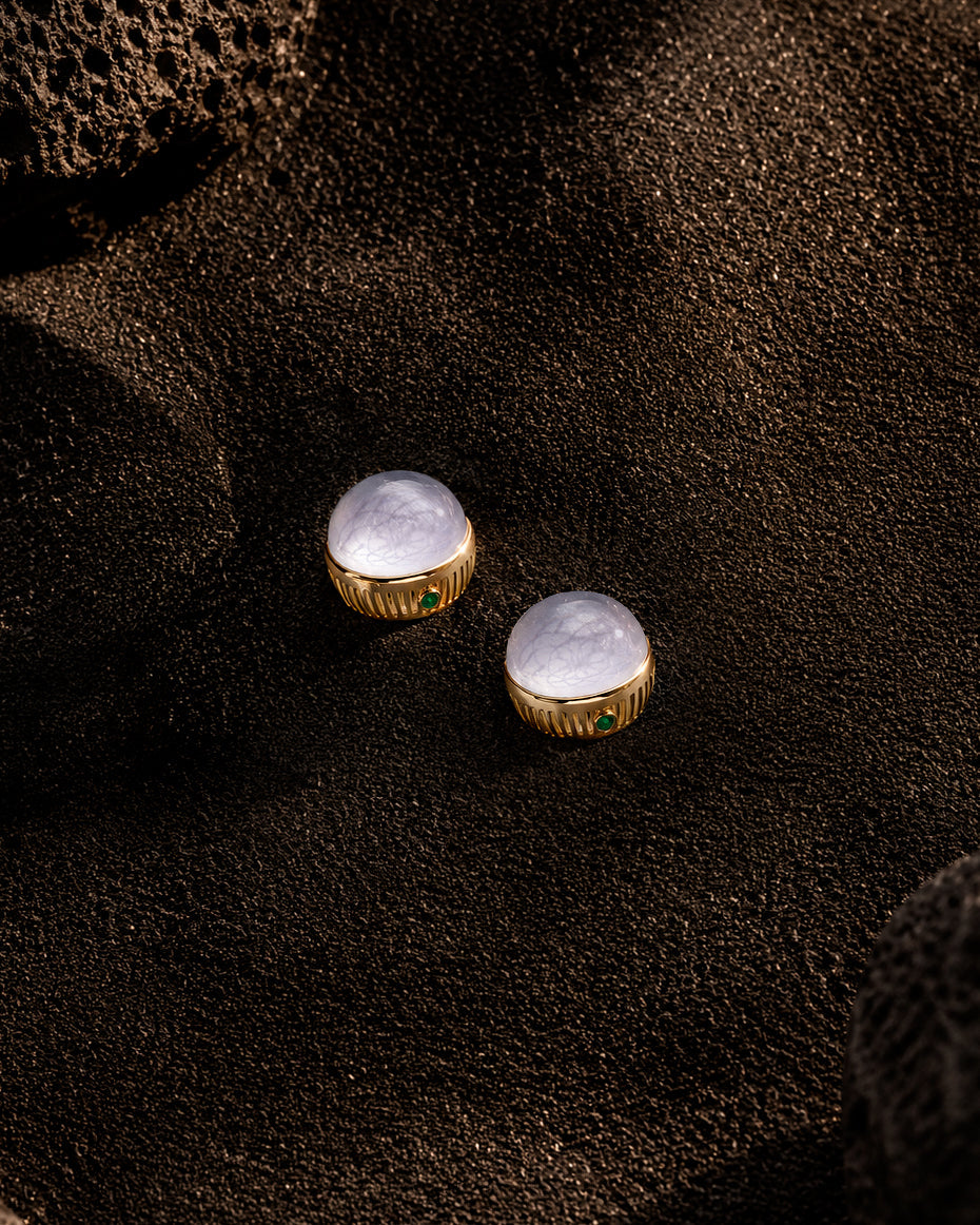 Crystal Quartz Torus Stud Earrings