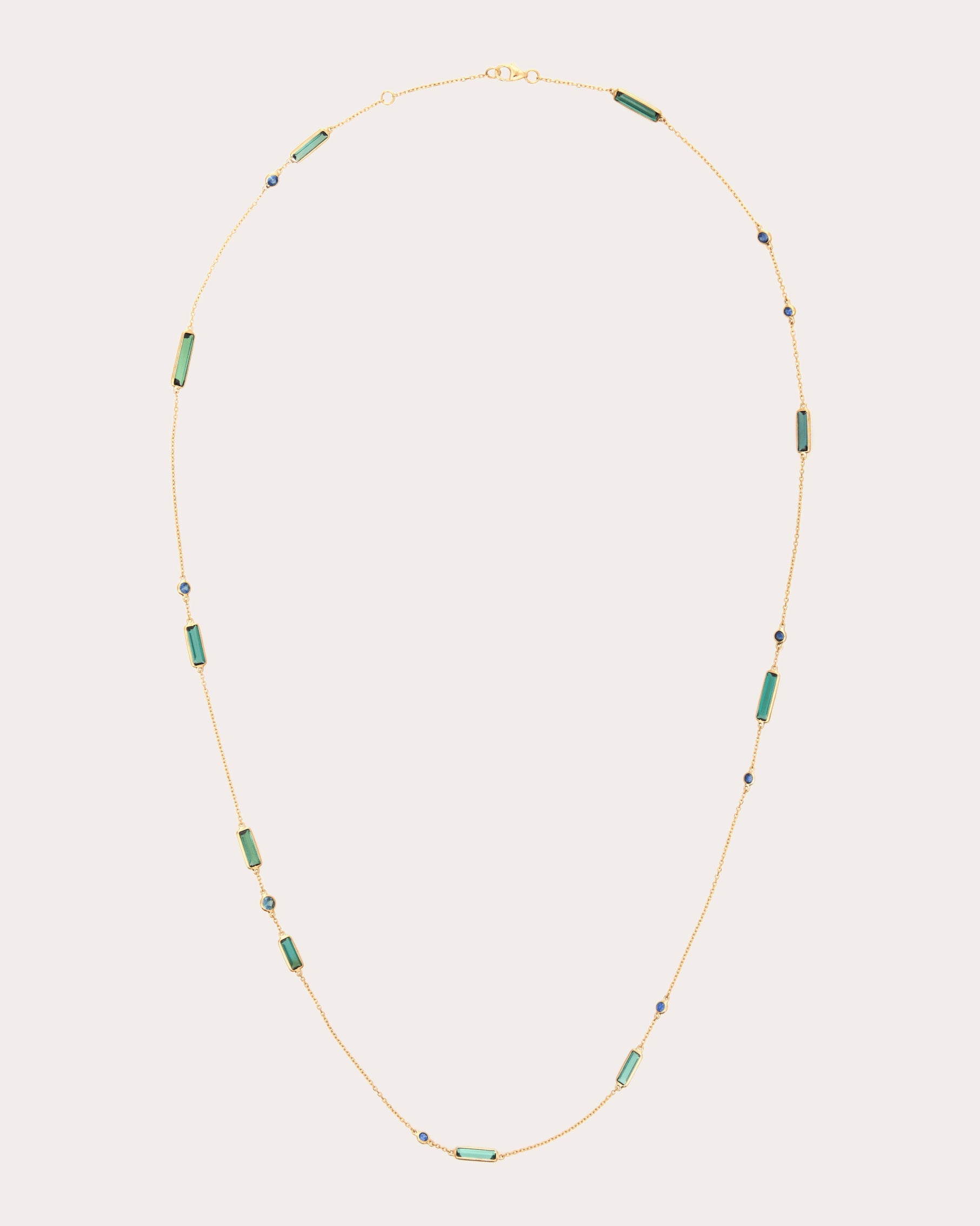 Tourmaline & Sapphire Candy Station Necklace
