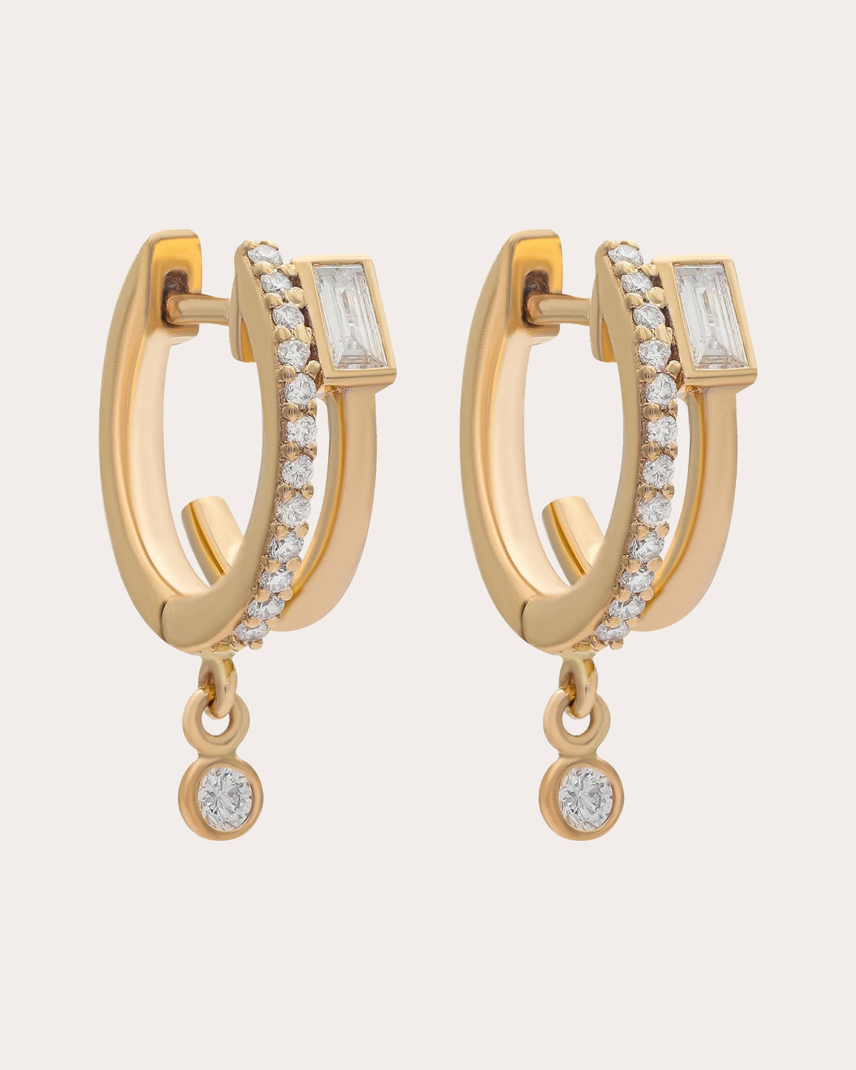 Diamond & 14k Gold Tove Huggie Earrings