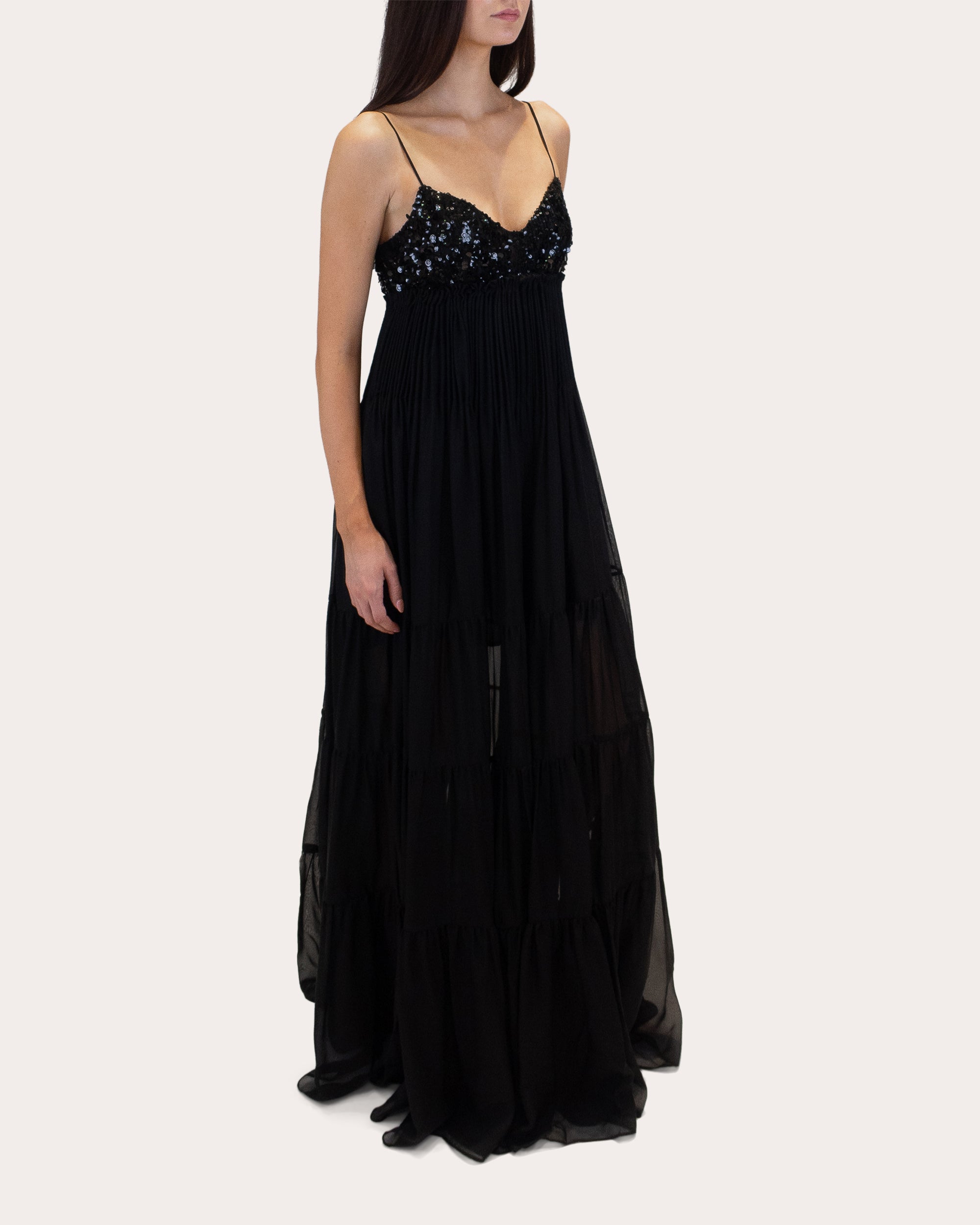 Tamar Sequin Silk Chiffon Gown
