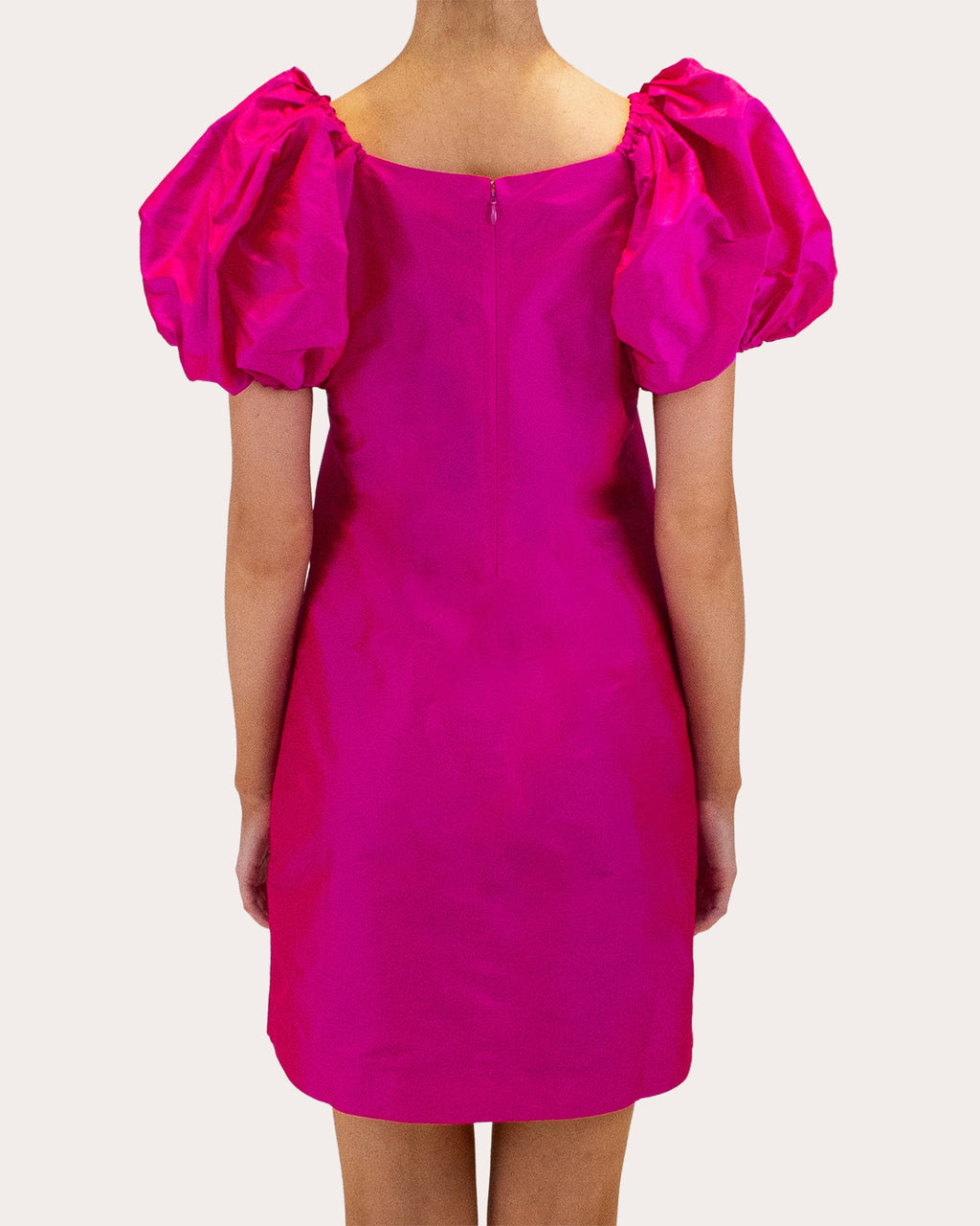 Drea Taffeta Puff-Sleeve Mini Dress