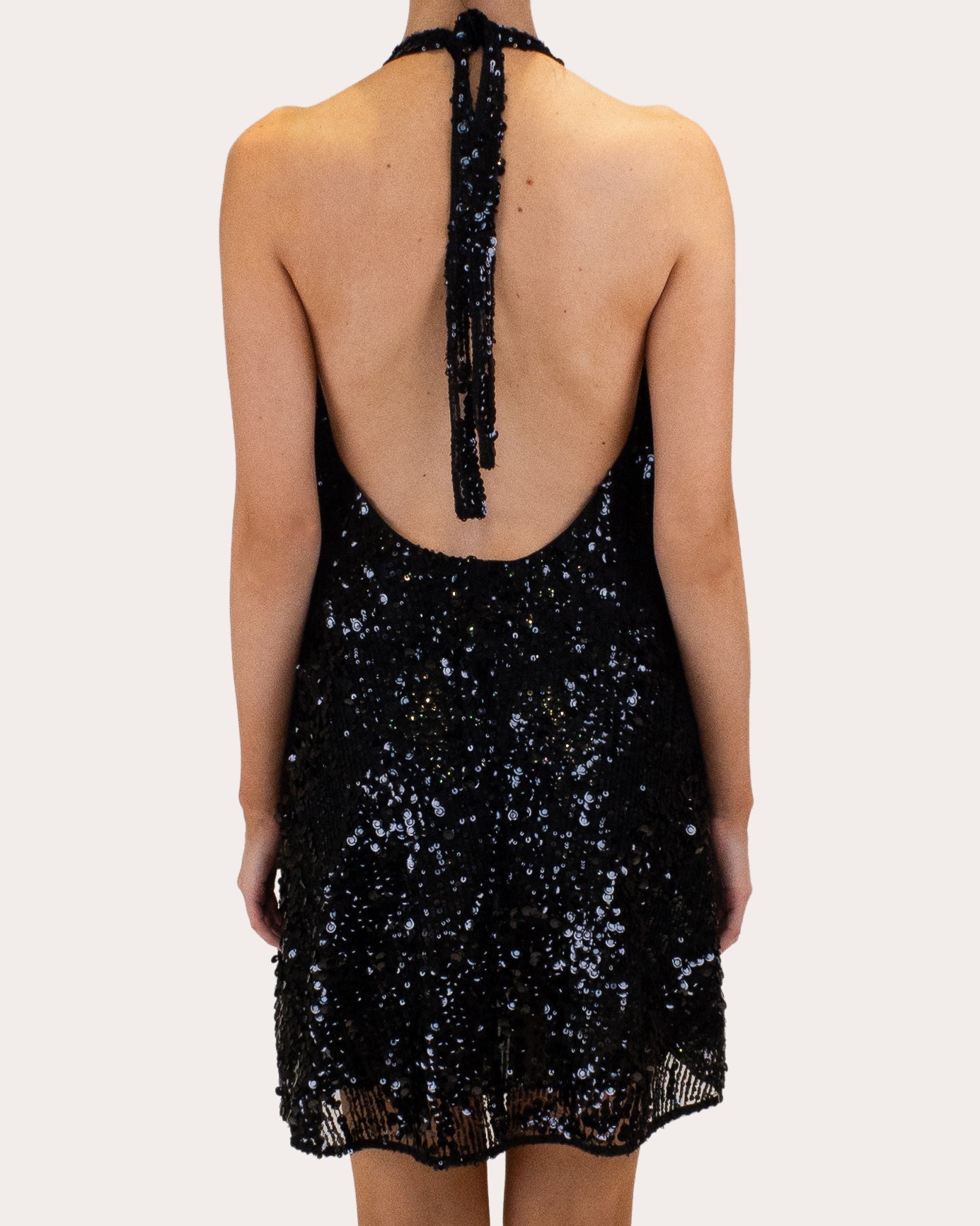 Winston Sequin Halter Mini Dress