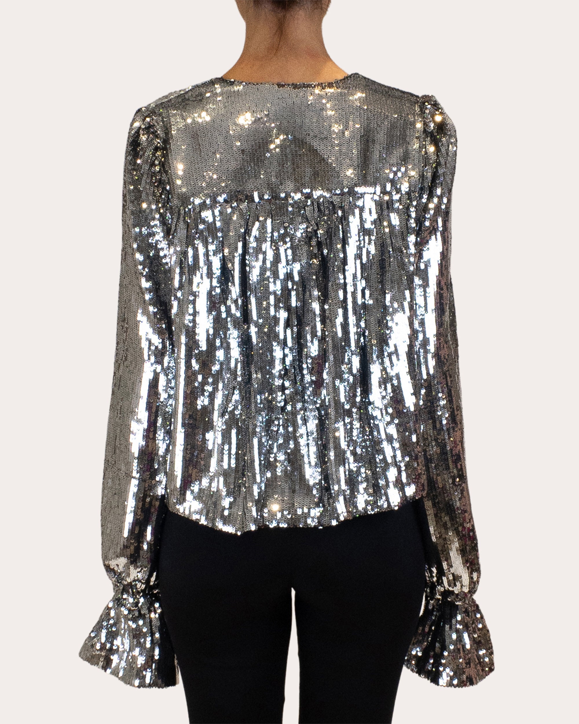 Thistle Ruffle Sequin Top