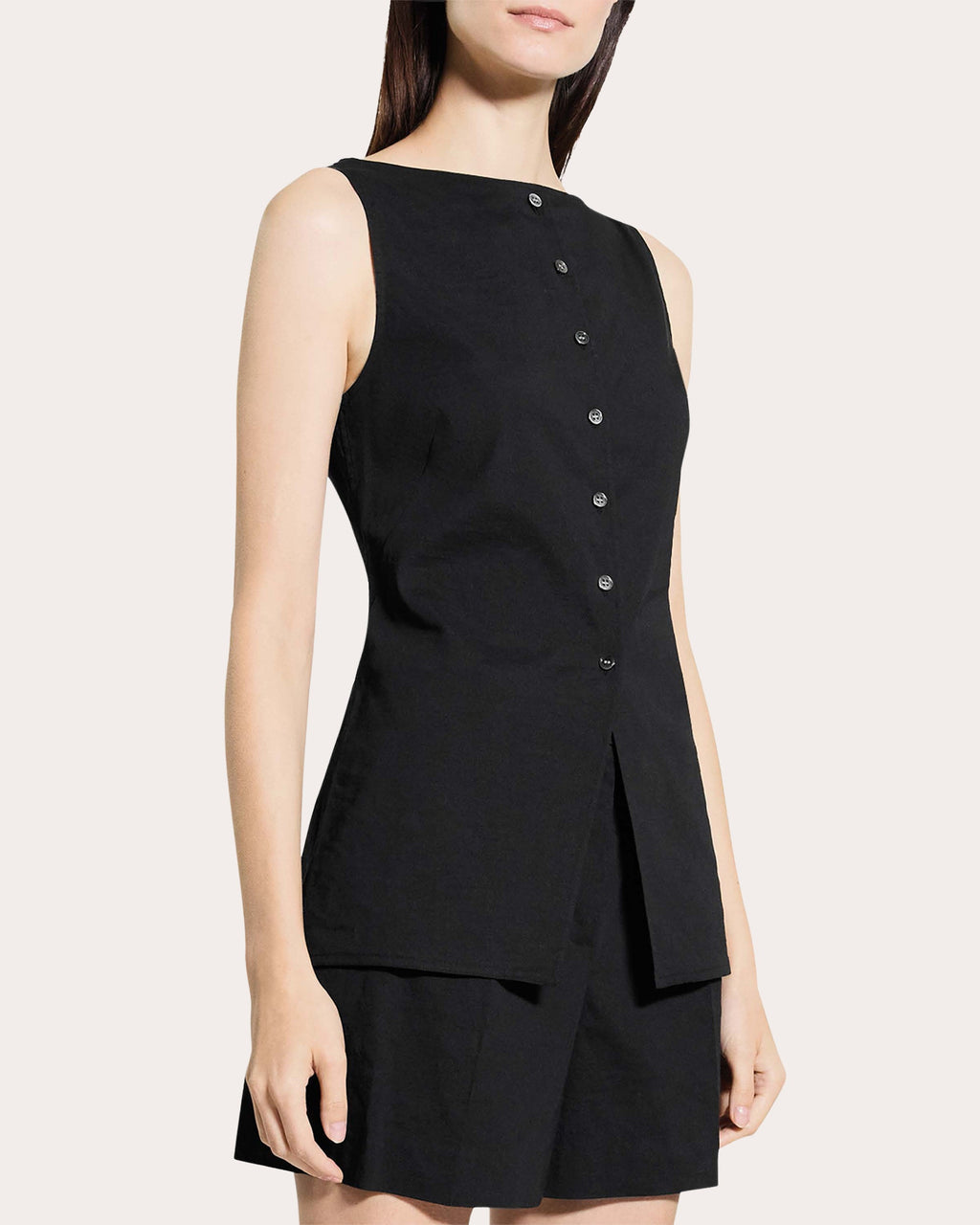 Good Linen Boatneck Cutaway Vest Top