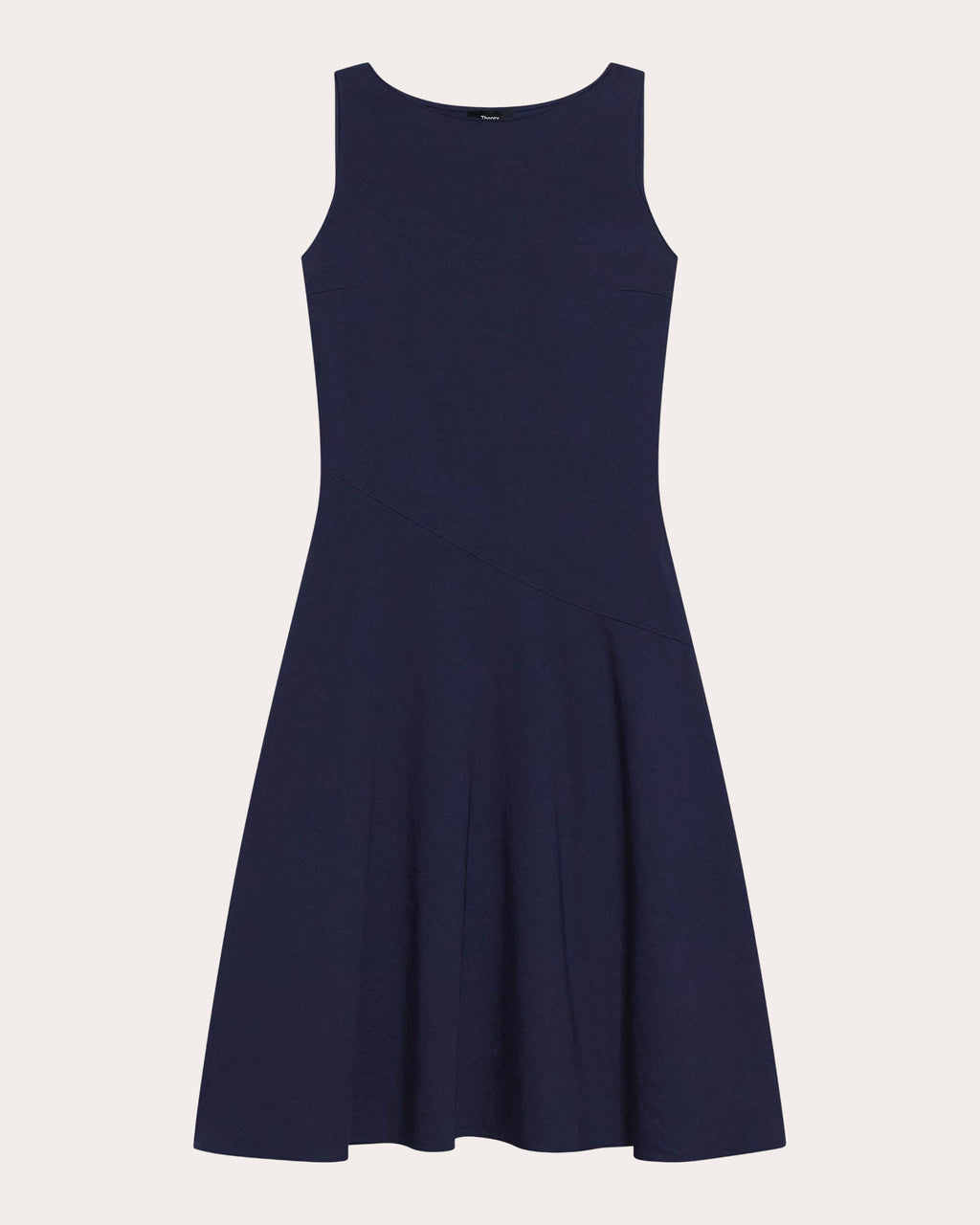Good Linen Bias-Cut Boatneck Midi Dress
