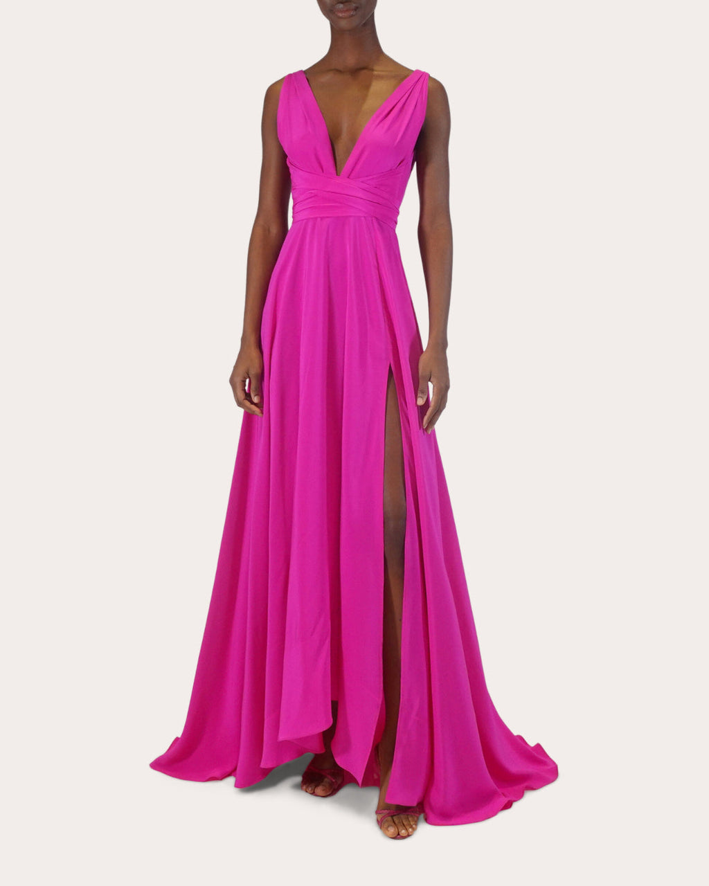 Cirrus Silk Charmeuse Belted Gown