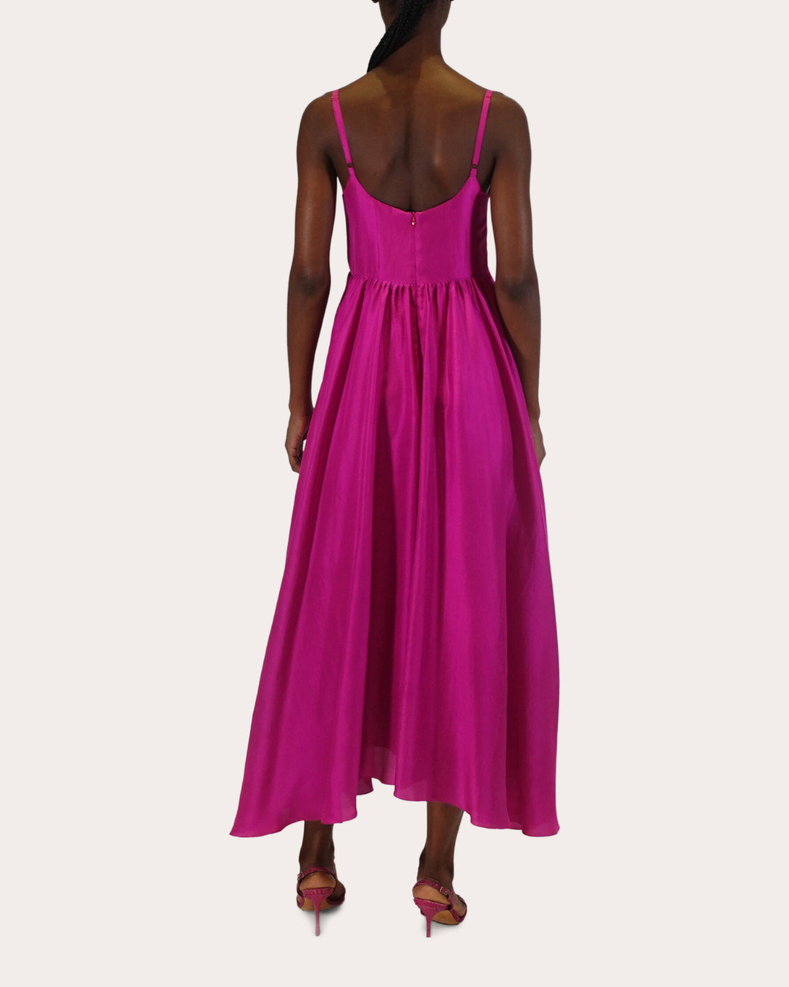 Rachel Raw Silk Midi Dress