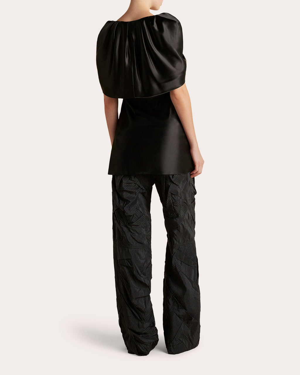 Satin Draped Cape Top
