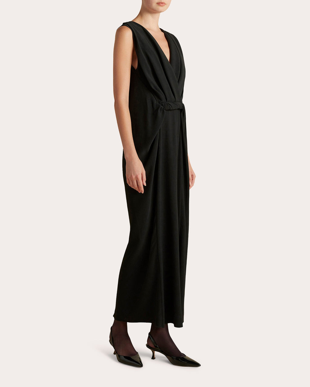 Cady Draped Twist Sleeveless Dress