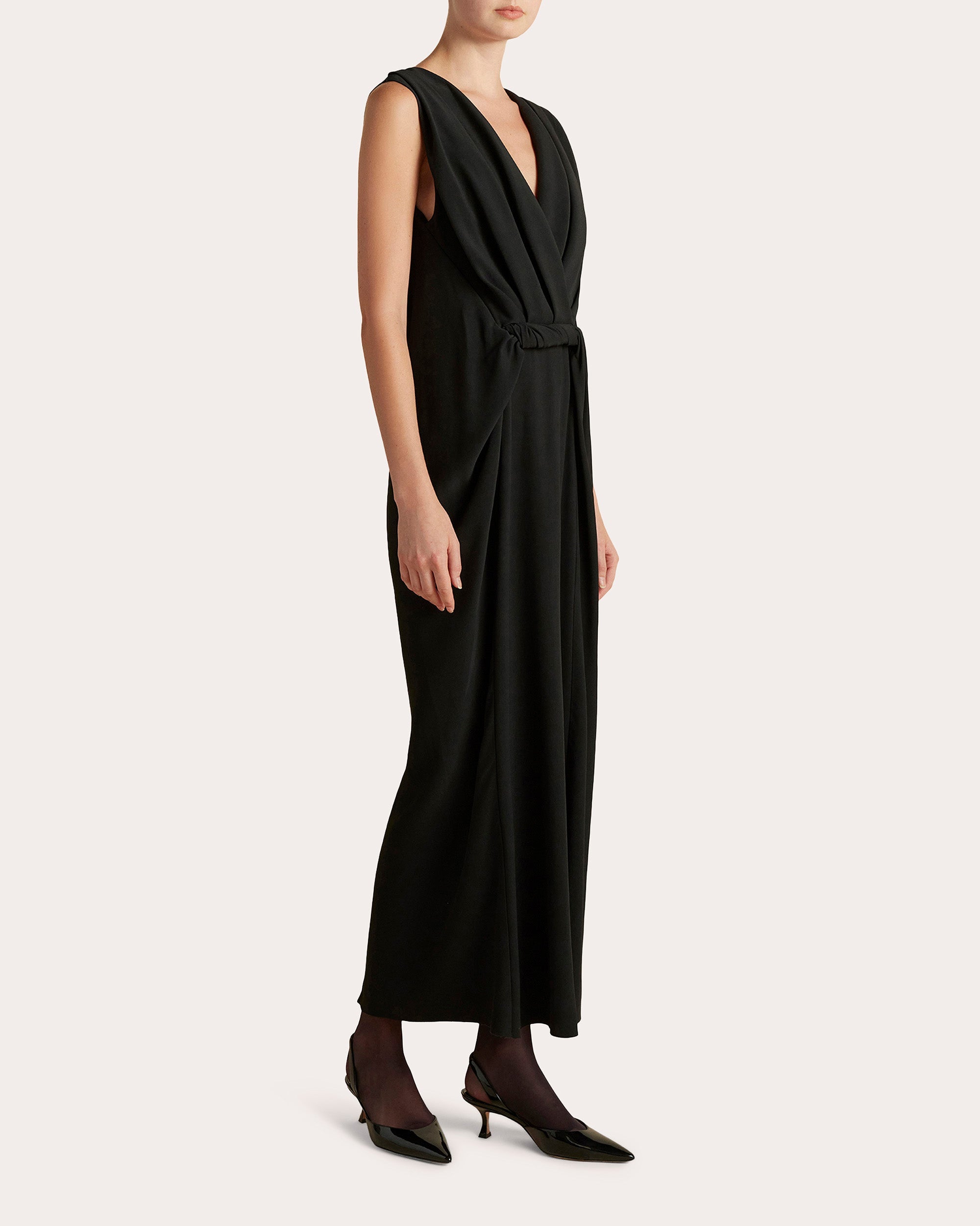 Cady Draped Twist Sleeveless Dress
