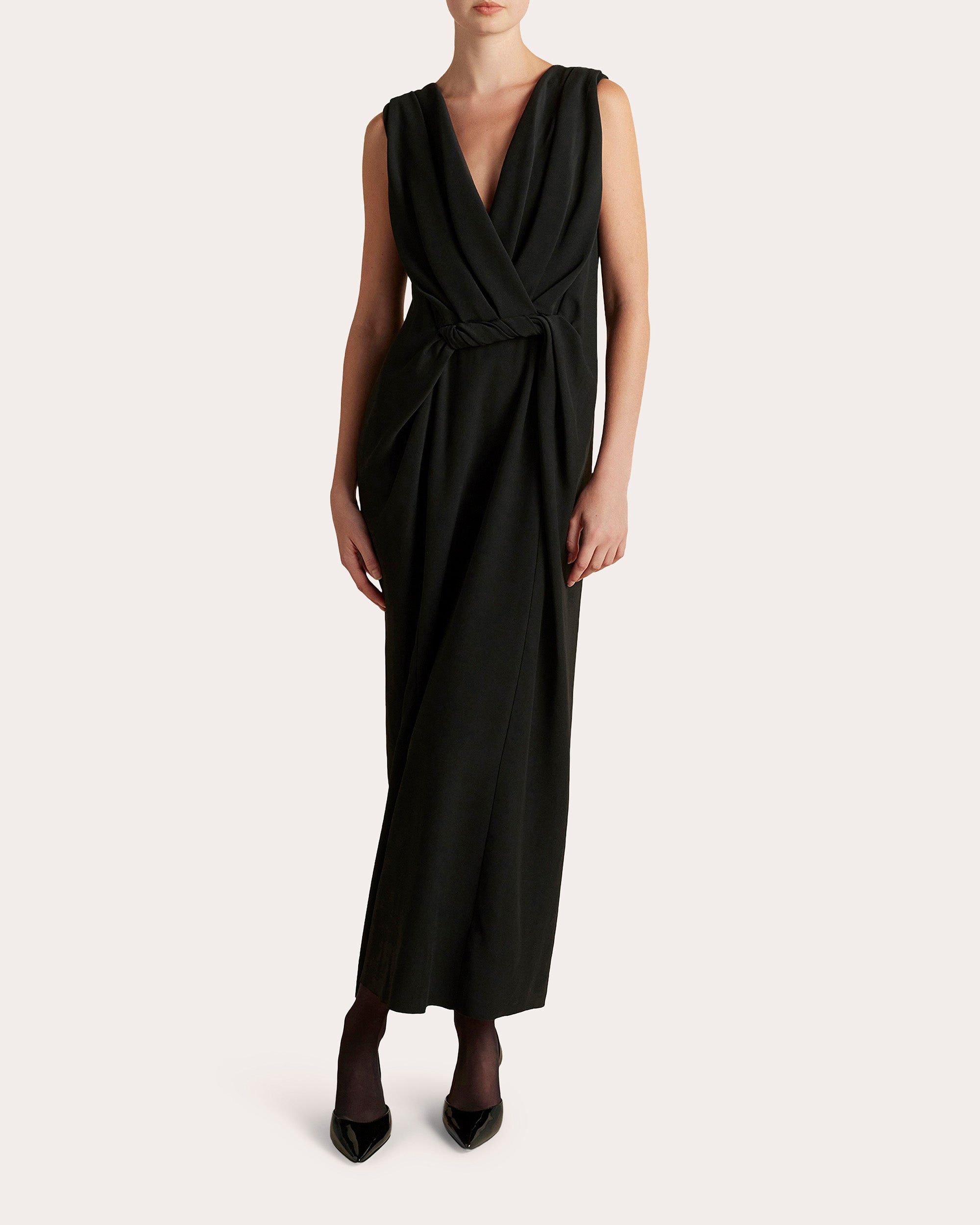 Cady Draped Twist Sleeveless Dress