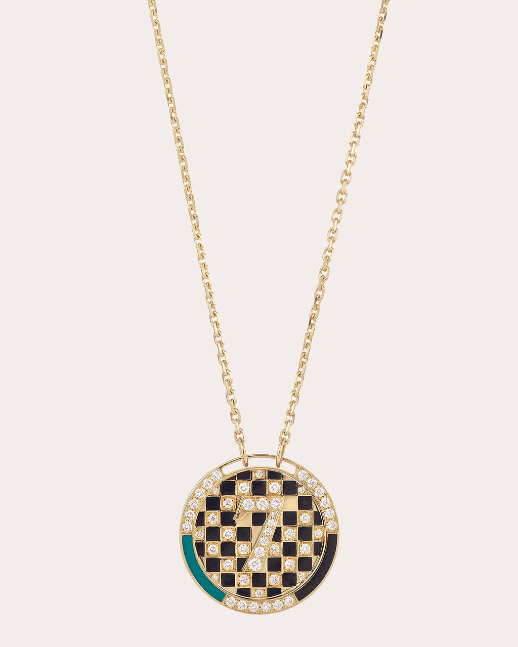 Diamond & 18k Gold Médaille Chess Pendant Necklace