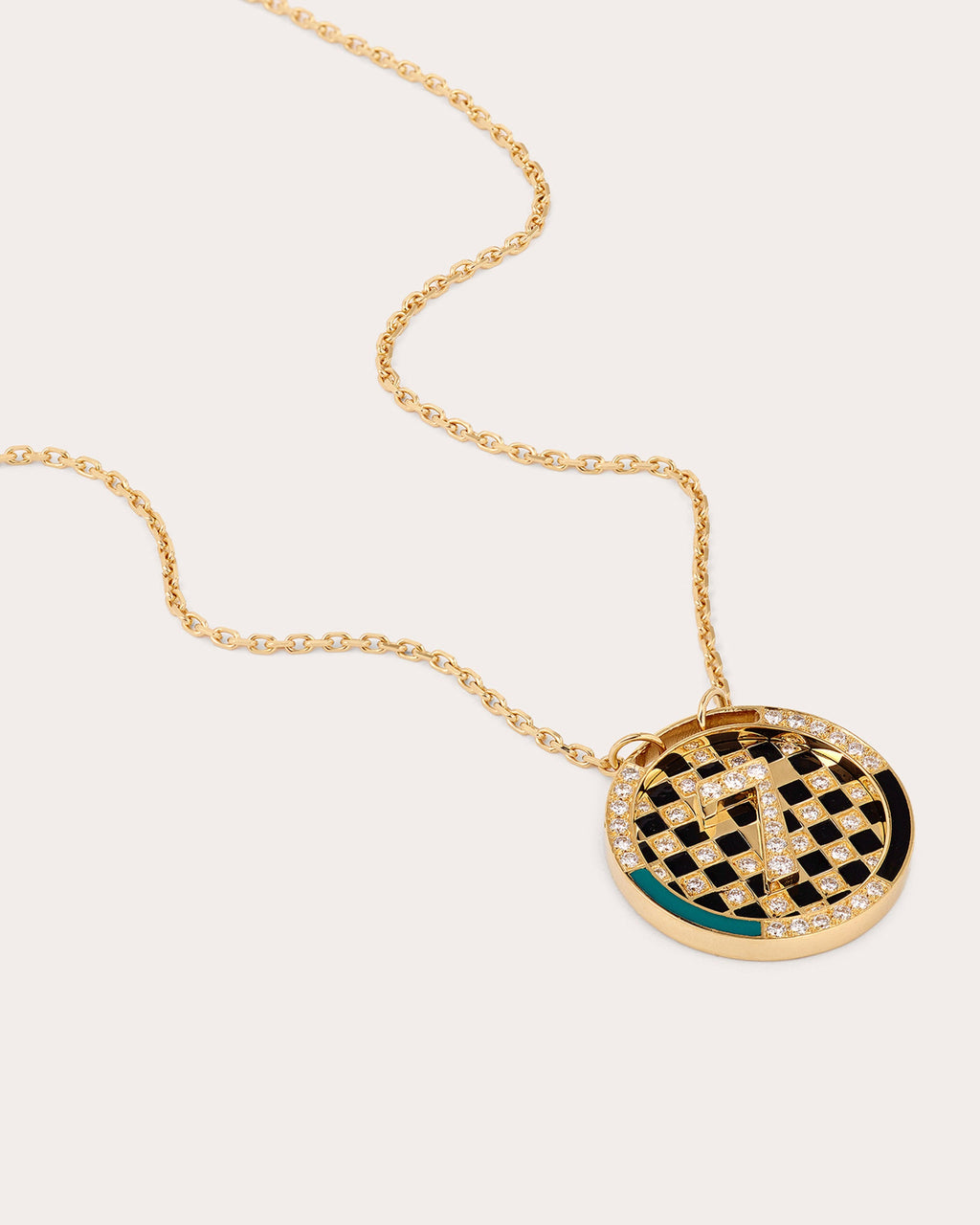Diamond & 18k Gold Médaille Chess Pendant Necklace