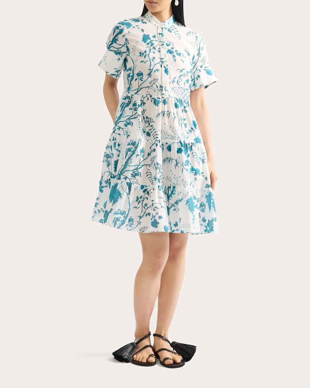 Floral Tiered Shirt Dress