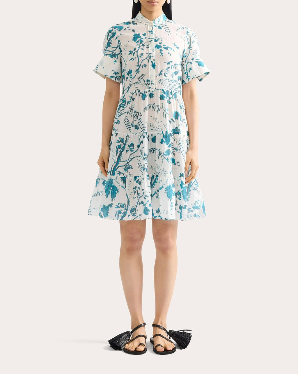 Floral Tiered Shirt Dress