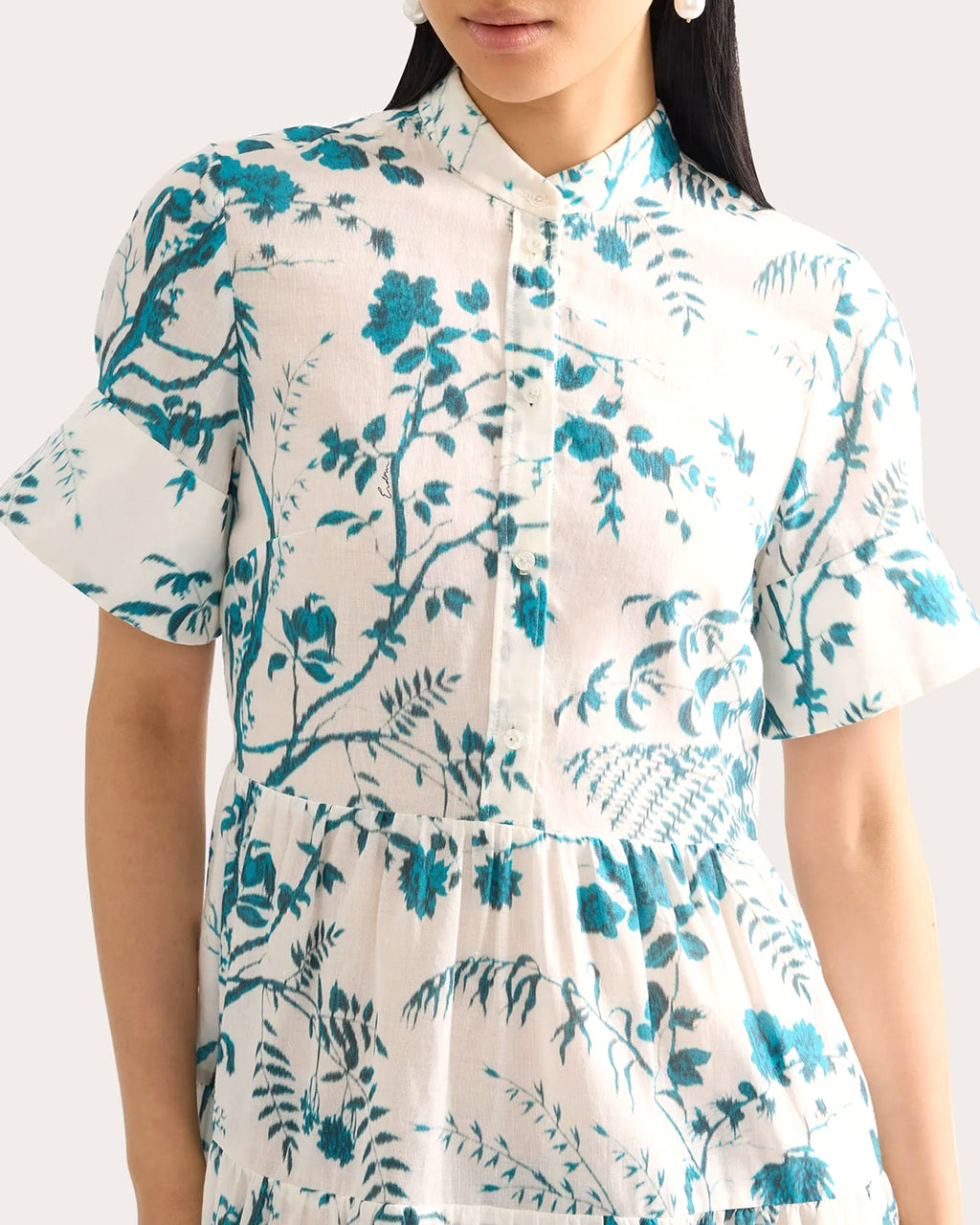 Floral Tiered Shirt Dress