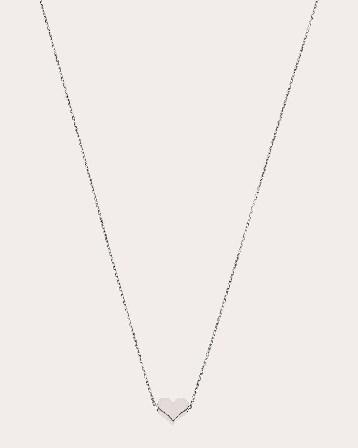 18k White Gold Heart Pendant Necklace