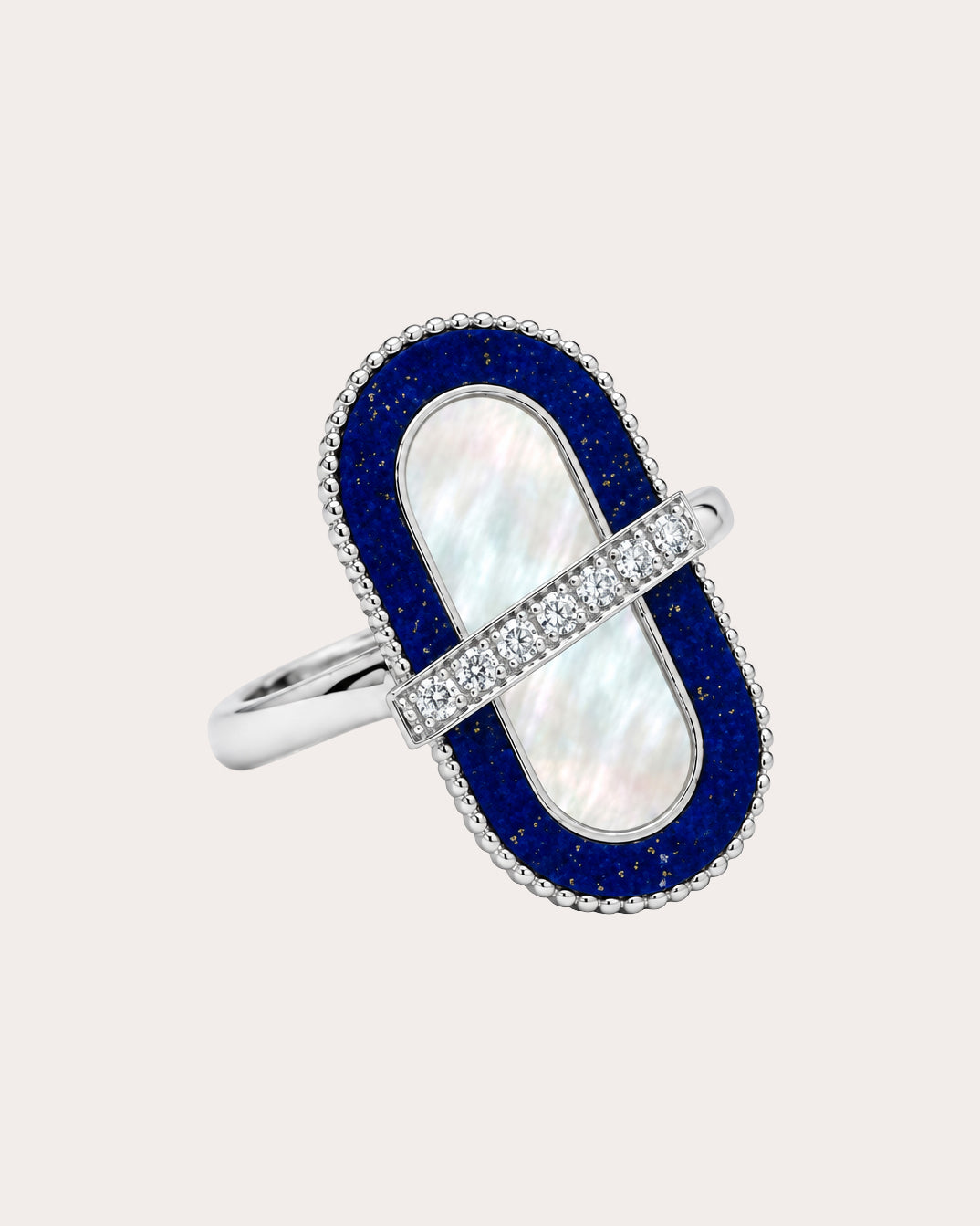 Lapis & Mother of Pearl Vitamin Pink Vitality Ring