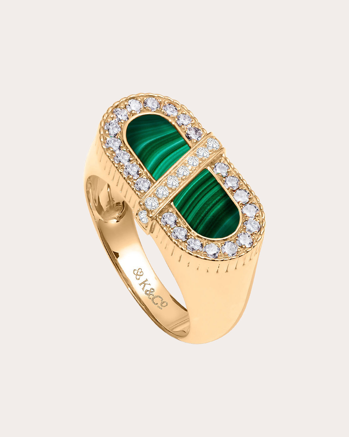 Emerald & Malachite Vitamin Pink Energy Ring
