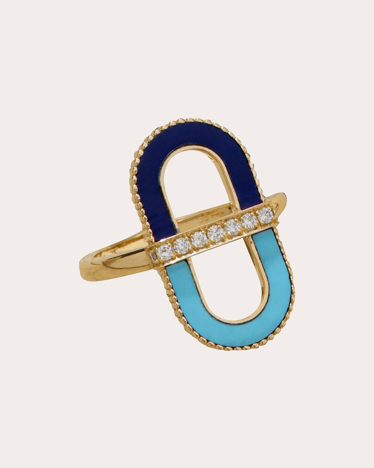 Turquoise & Lapis Vitamin Pink Light Ring